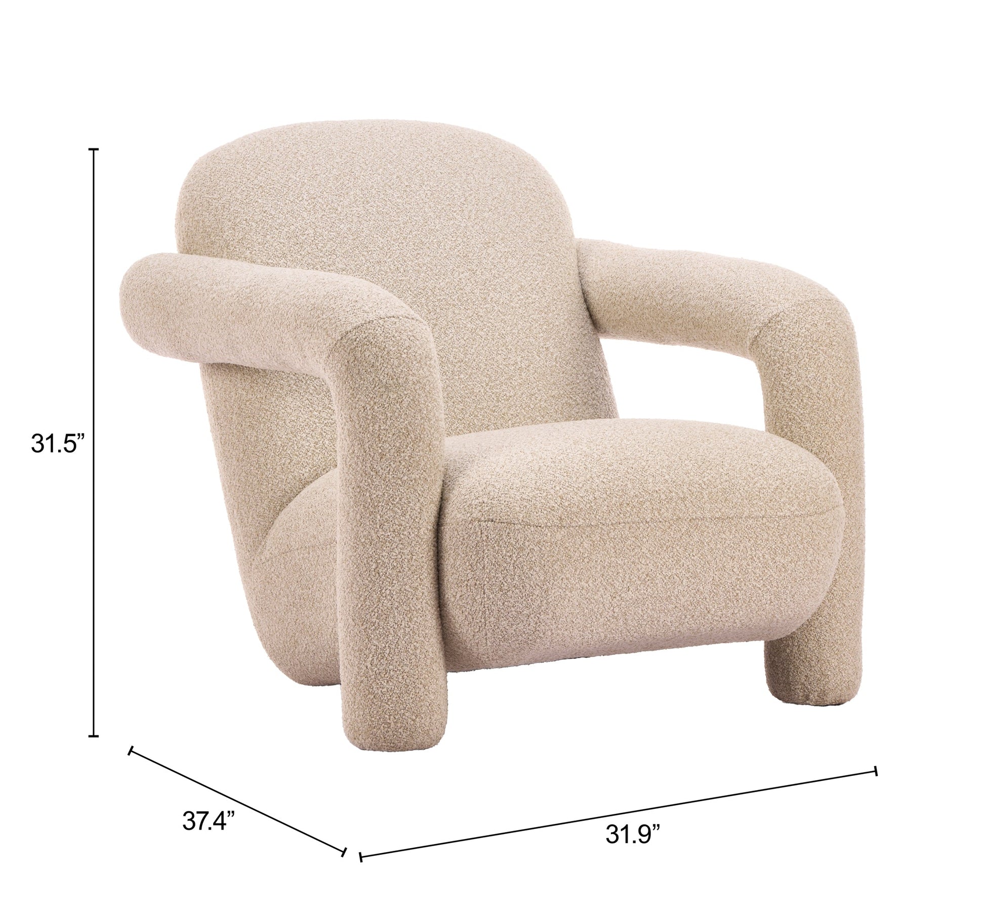 Selenya Beige Accent Chair - Ornate Home