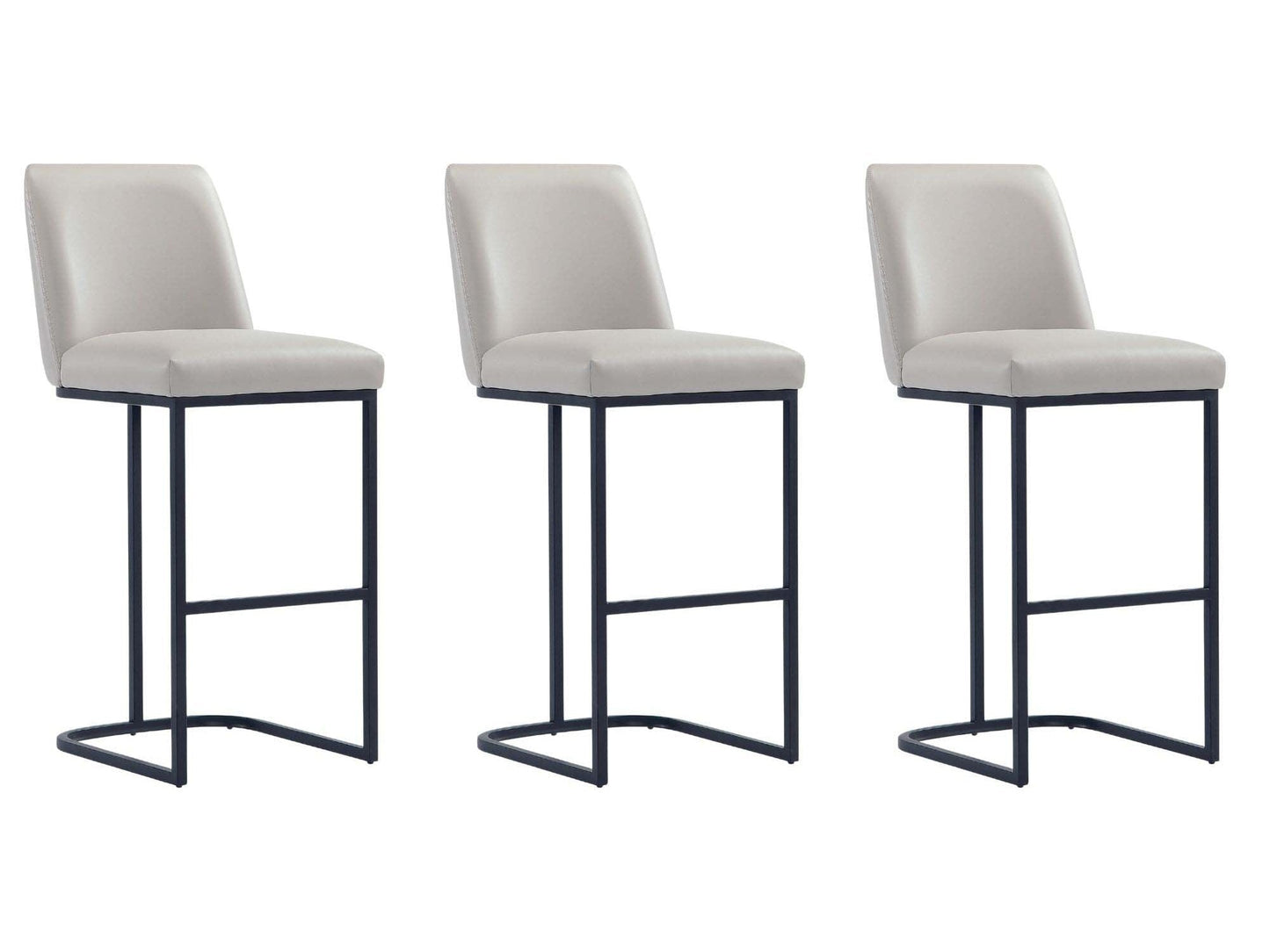 Serena Barstool in Light Grey (set of 3) - Ornate Home