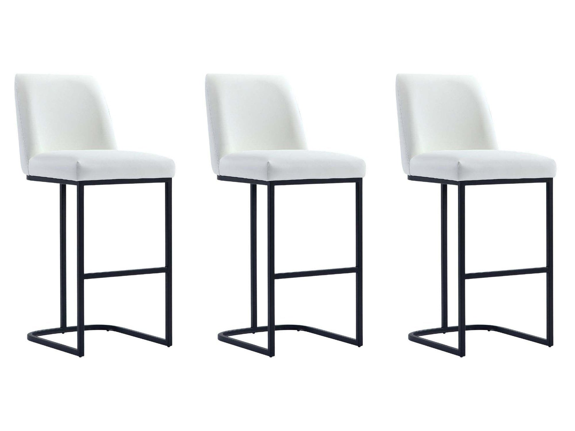 Serena Barstool in White (set of 3) - Ornate Home