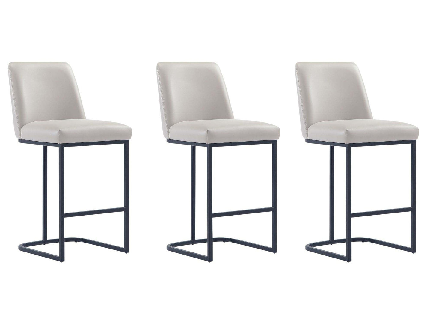 Serena Counter Stool in Light Grey (set of 3) - Ornate Home