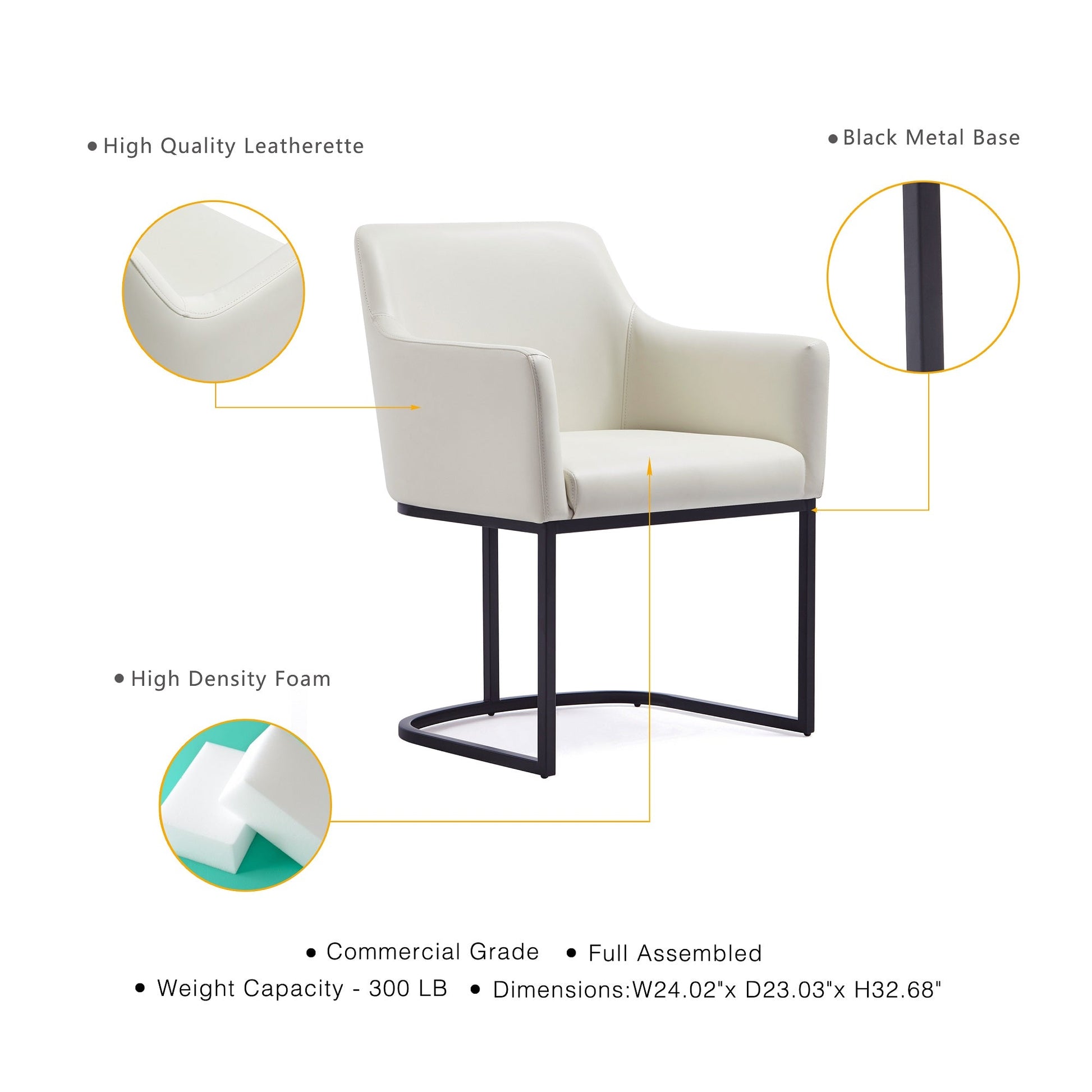 Serena Dining Armchair in Cream - Ornate Home