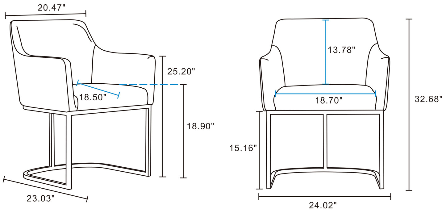 Serena Dining Armchair in Grey - Ornate Home