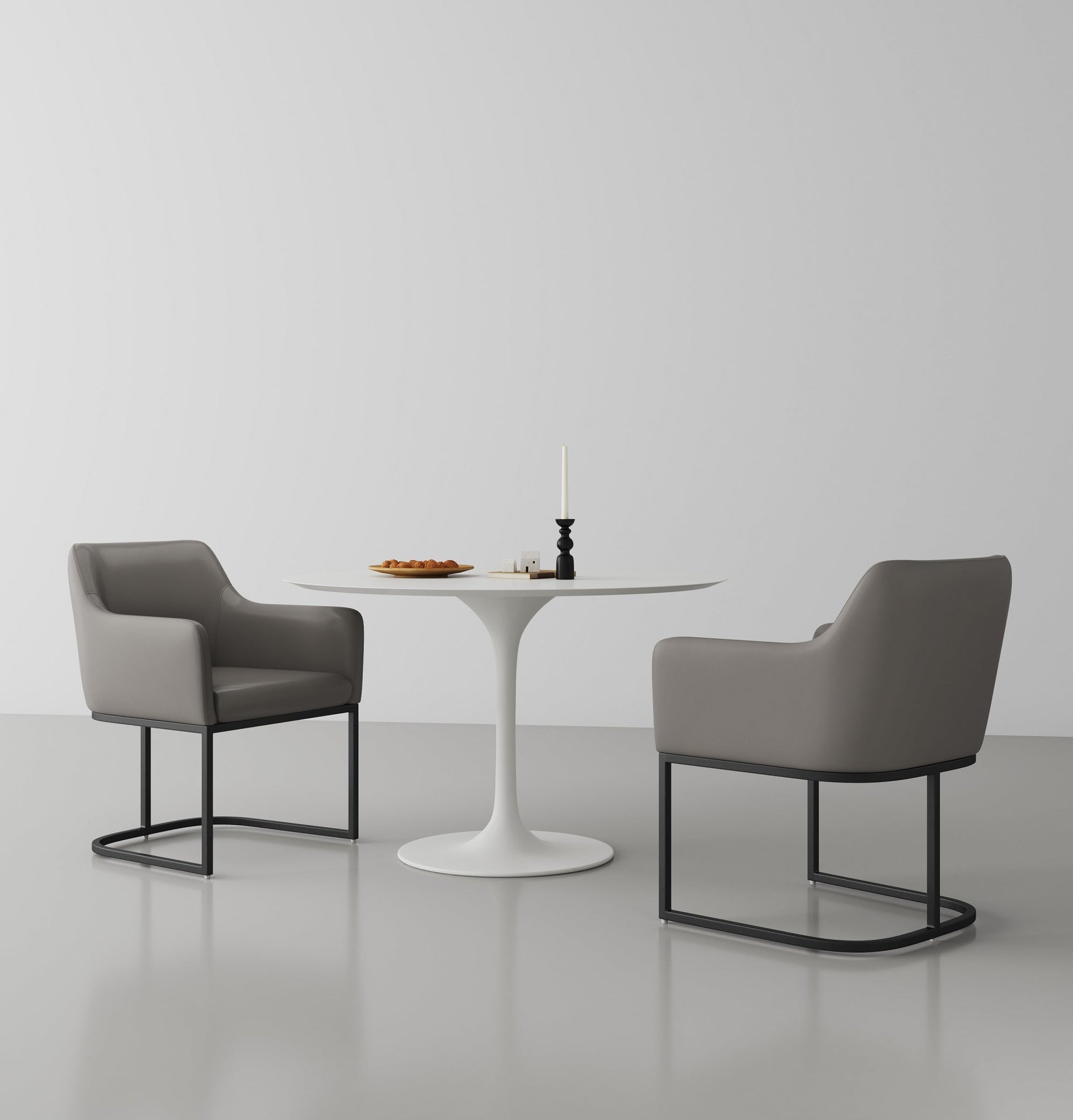 Serena Dining Armchair in Grey (set of 2) - Ornate Home
