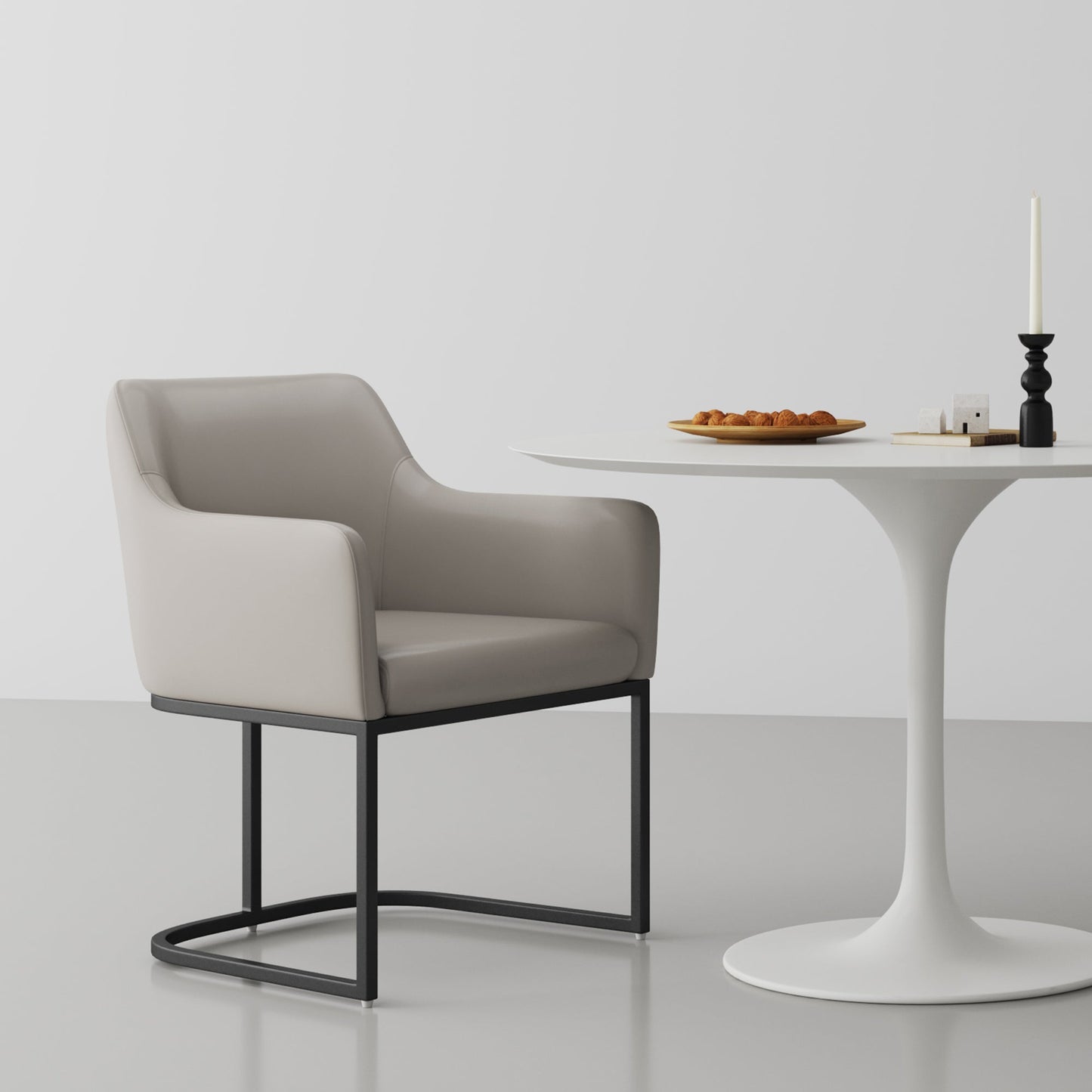 Serena Dining Armchair in Light Grey - Ornate Home