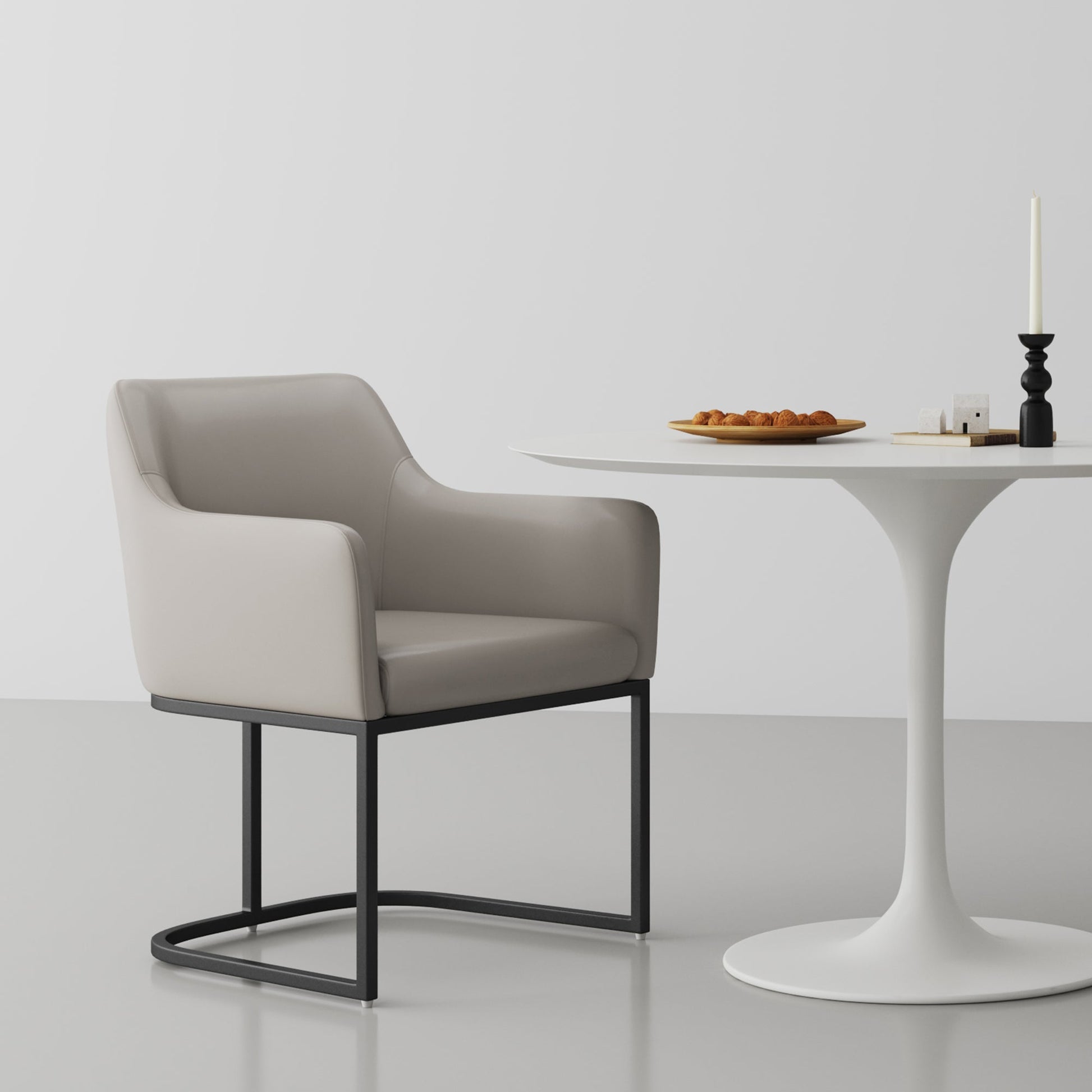 Serena Dining Armchair in Light Grey - Ornate Home