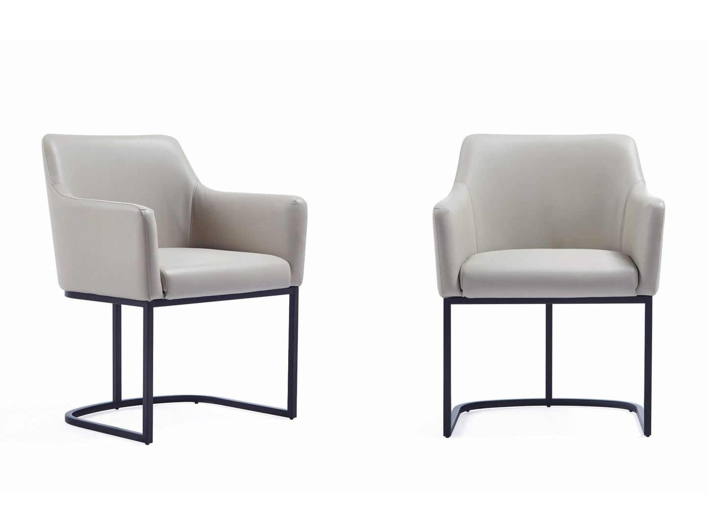 Serena Dining Armchair in Light Grey (set of 2) - Ornate Home