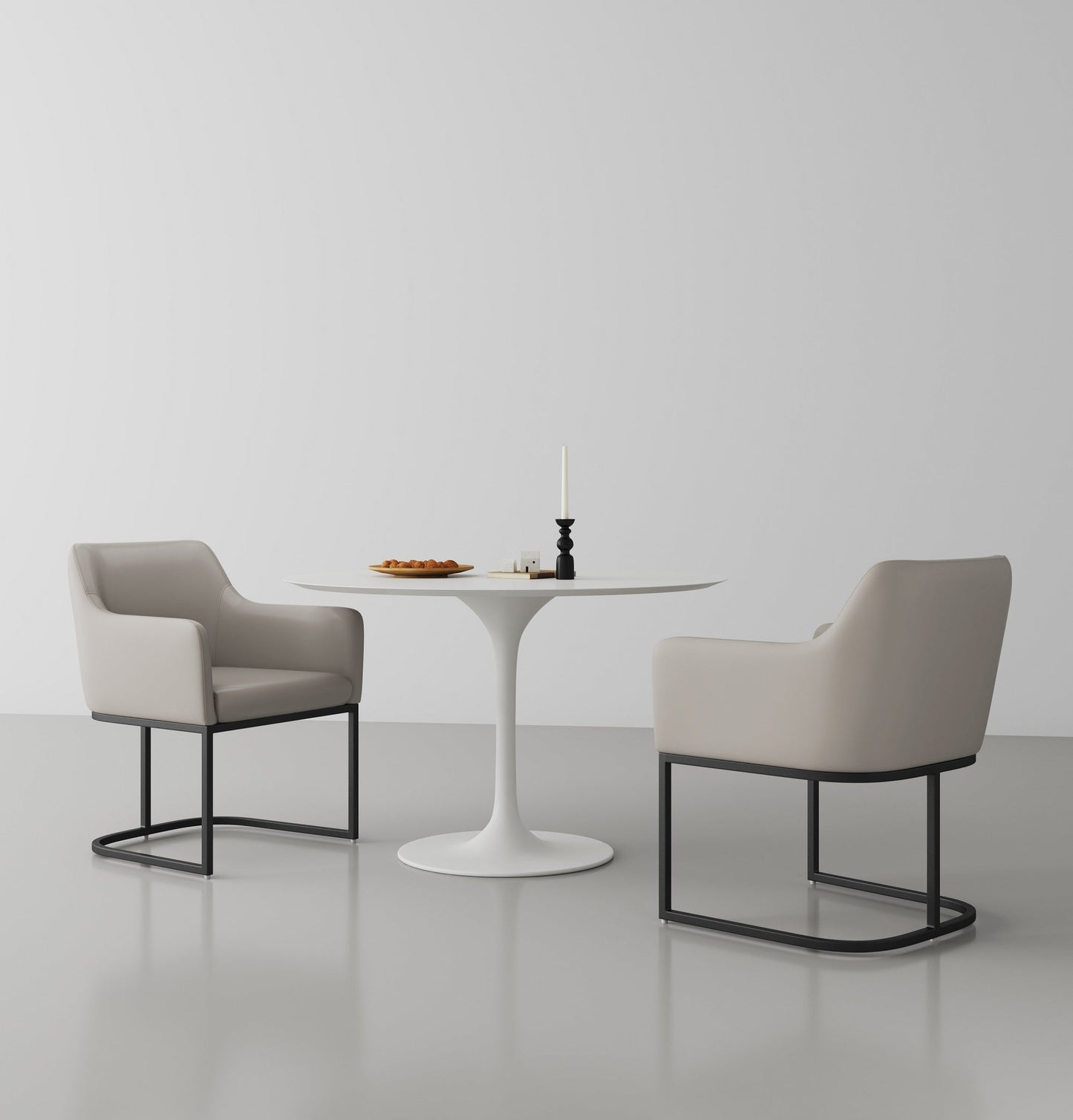 Serena Dining Armchair in Light Grey (set of 2) - Ornate Home
