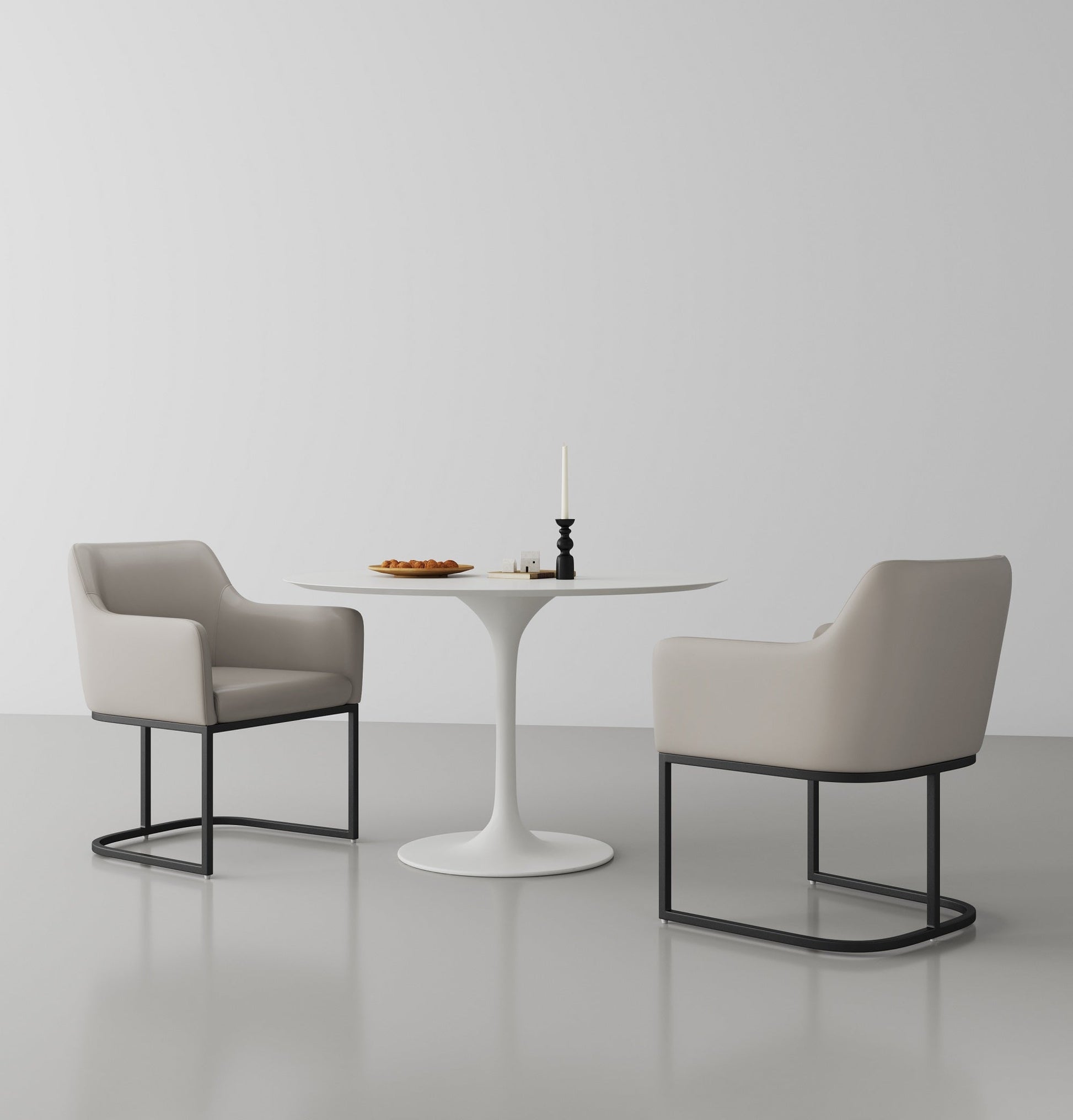 Serena Dining Armchair in Light Grey (set of 2) - Ornate Home