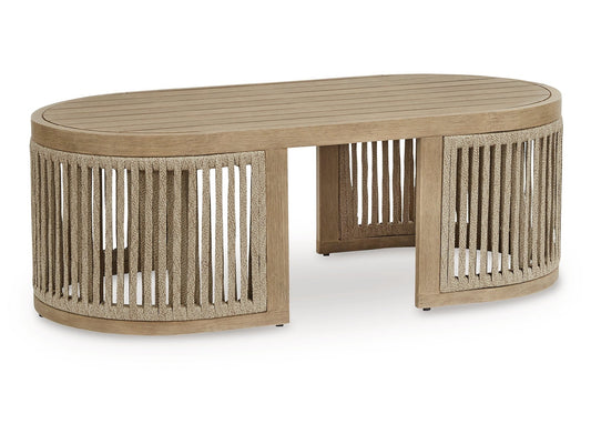 Serena Shores Beige Rectangular Cocktail Table- Viva Furn