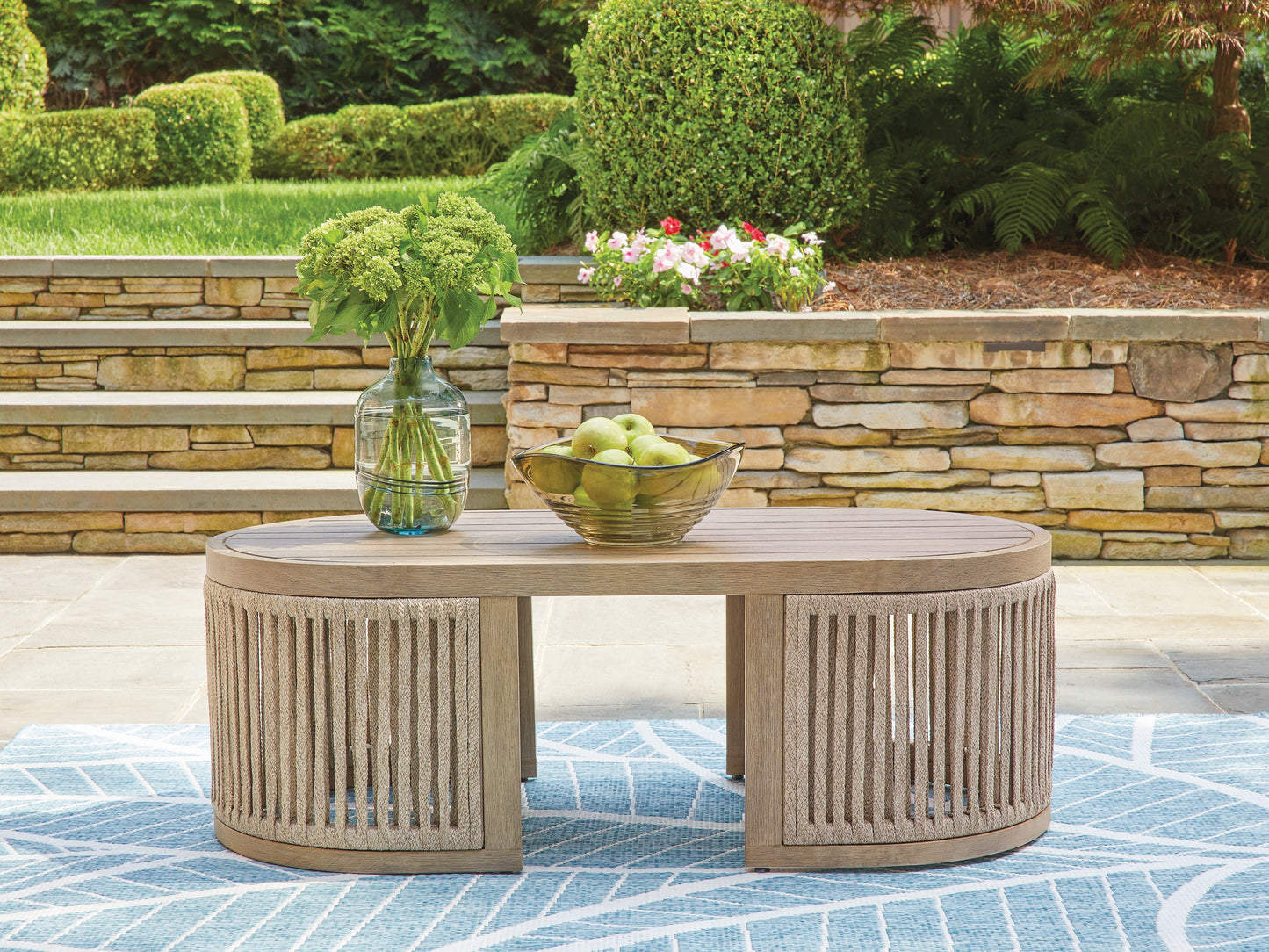 Serena Shores Beige Rectangular Cocktail Table- Viva Furn