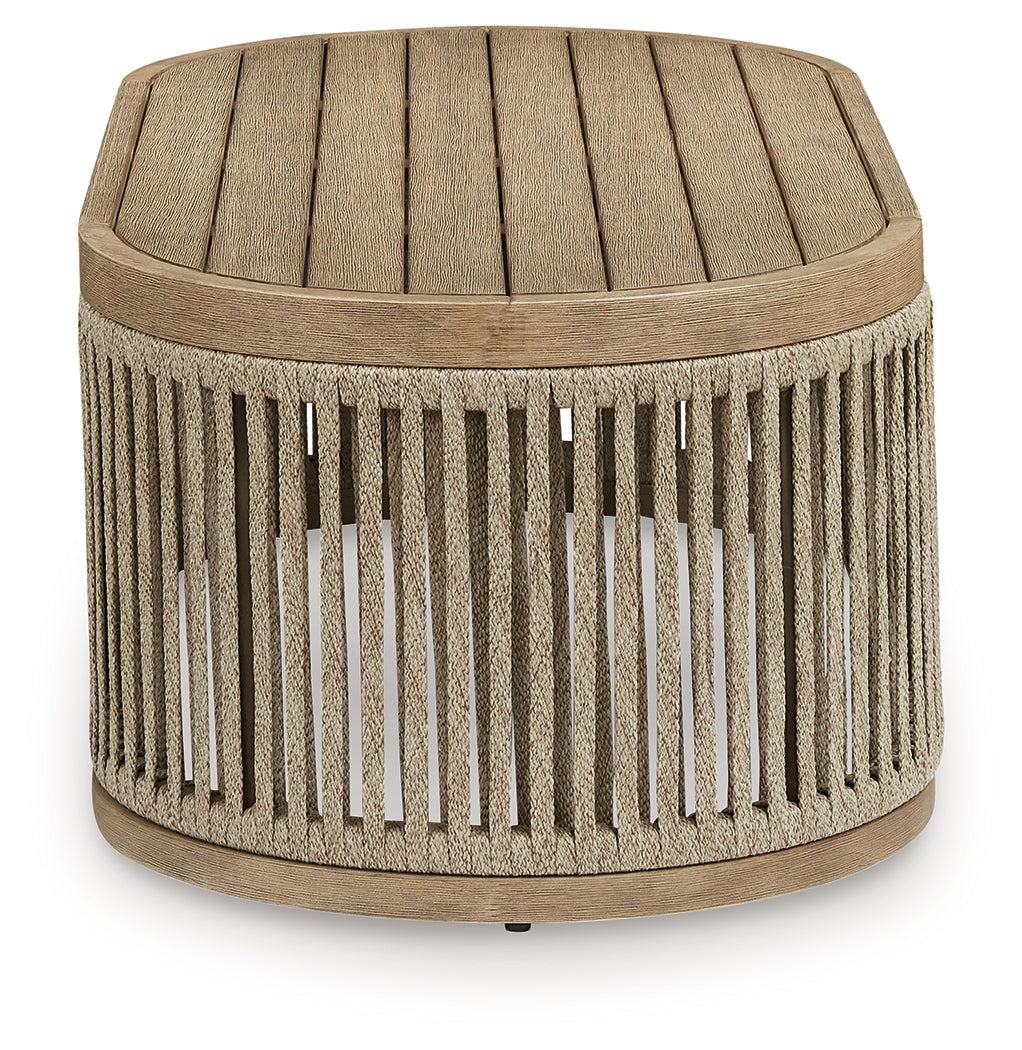 Serena Shores Beige Rectangular Cocktail Table- Viva Furn