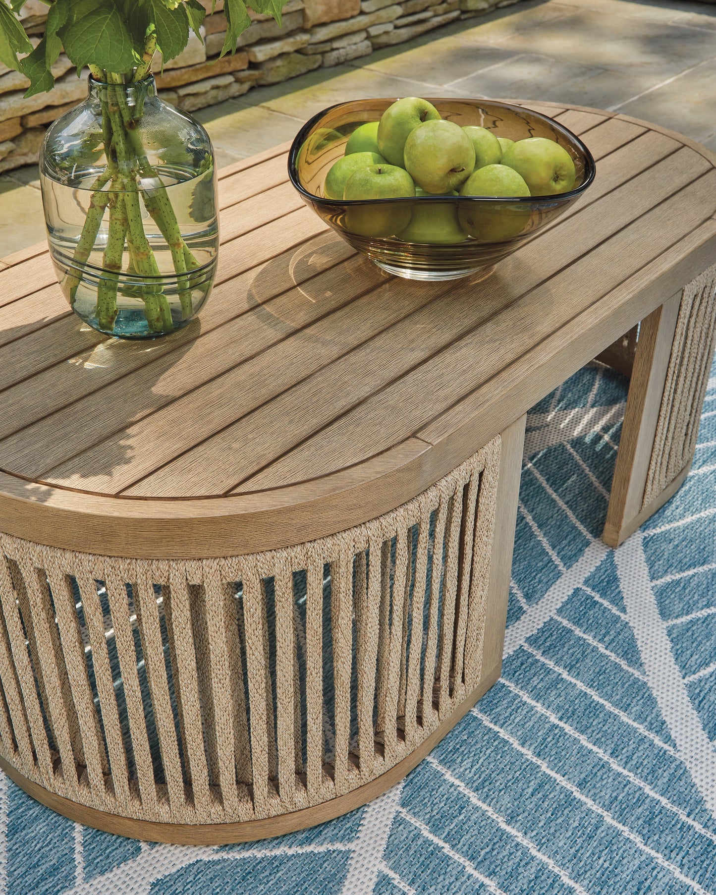Serena Shores Beige Rectangular Cocktail Table- Viva Furn