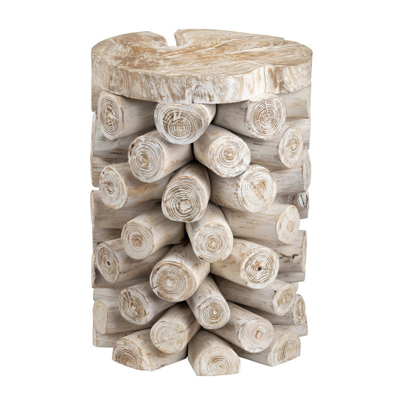Serendipity Tan/White Accent Table - Ornate Home