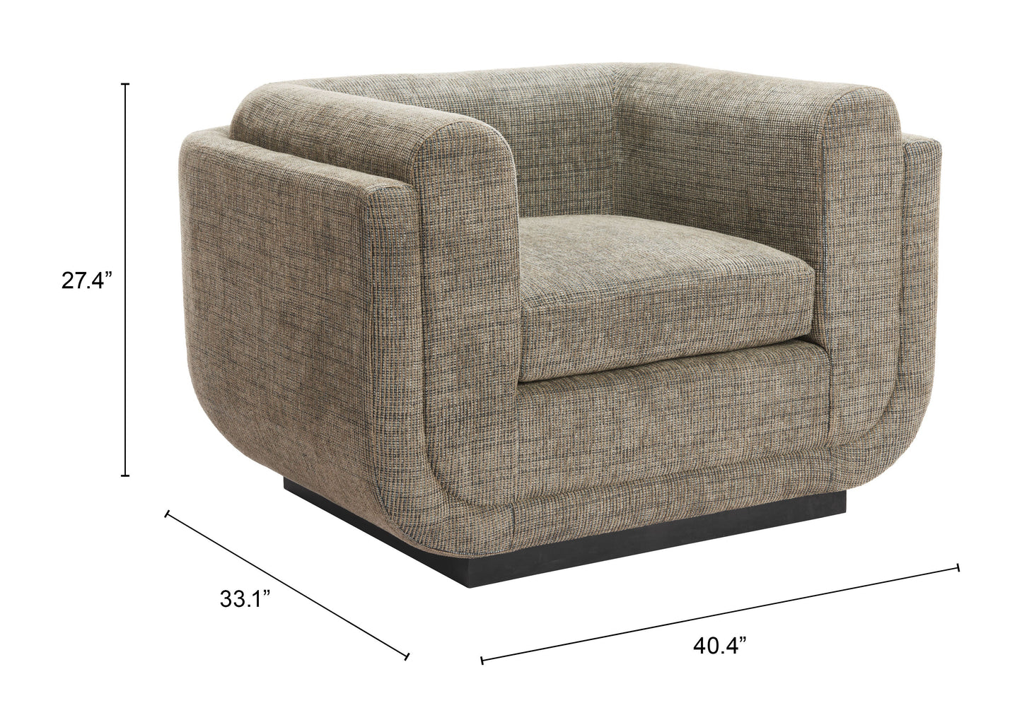 Sereneu Green Tweed Accent Chair - Ornate Home