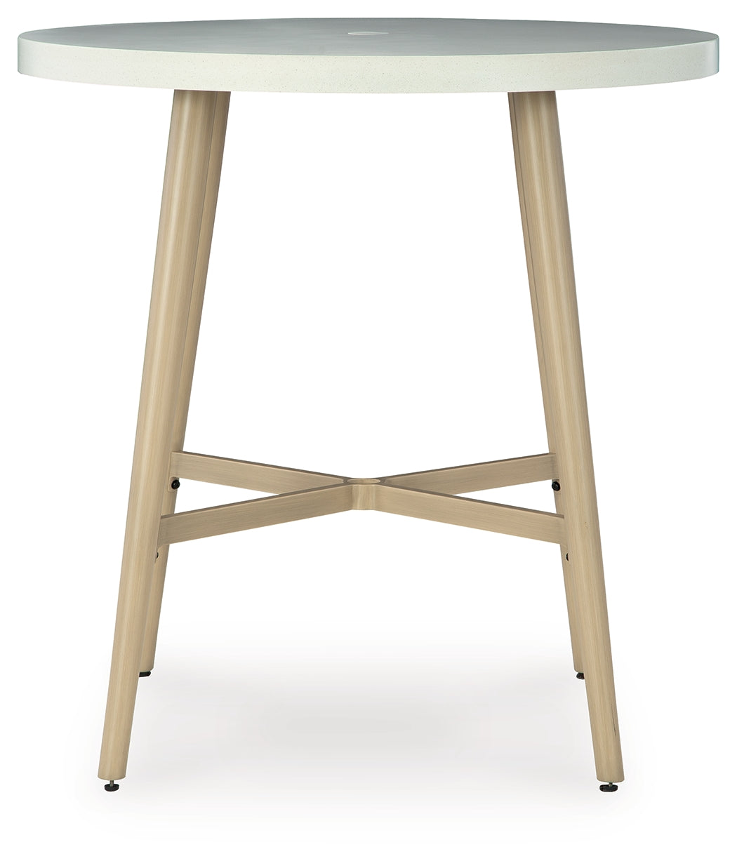 Seton Creek Beige Outdoor Bar Table- Viva Furn