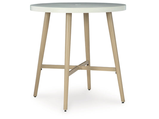Seton Creek Beige Outdoor Bar Table- Viva Furn