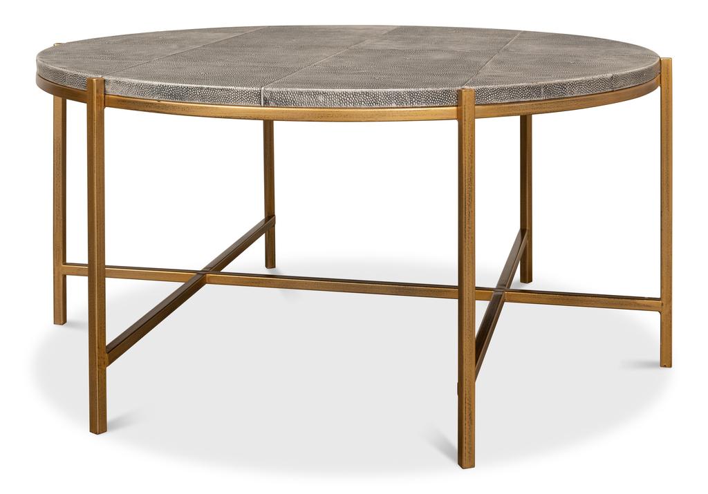 Shagreen Atelier Black Leather Coffee Table - Ornate Home