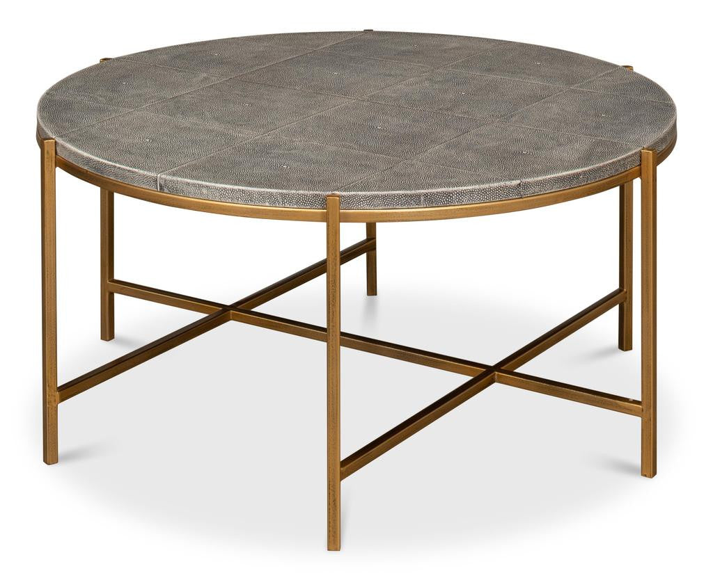 Shagreen Atelier Black Leather Coffee Table - Ornate Home