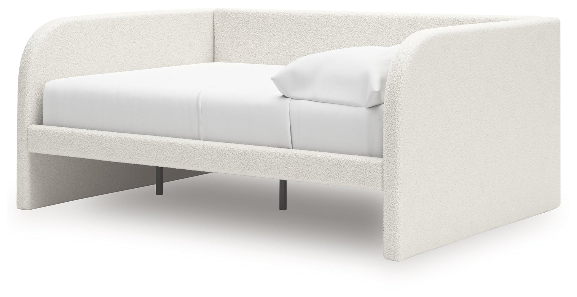 Shapella Tan/White Full Upholstered Day Bed- Viva Furn