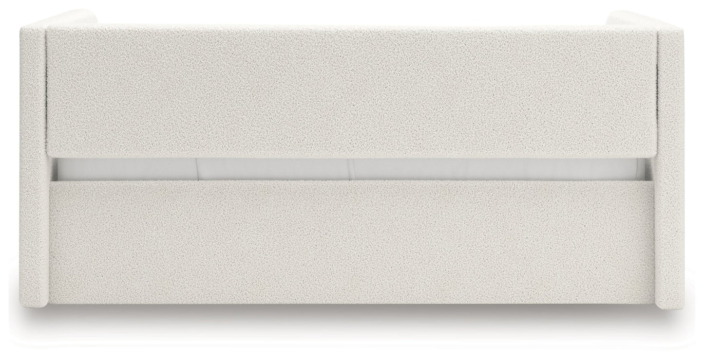 Shapella Tan/White Full Upholstered Day Bed- Viva Furn