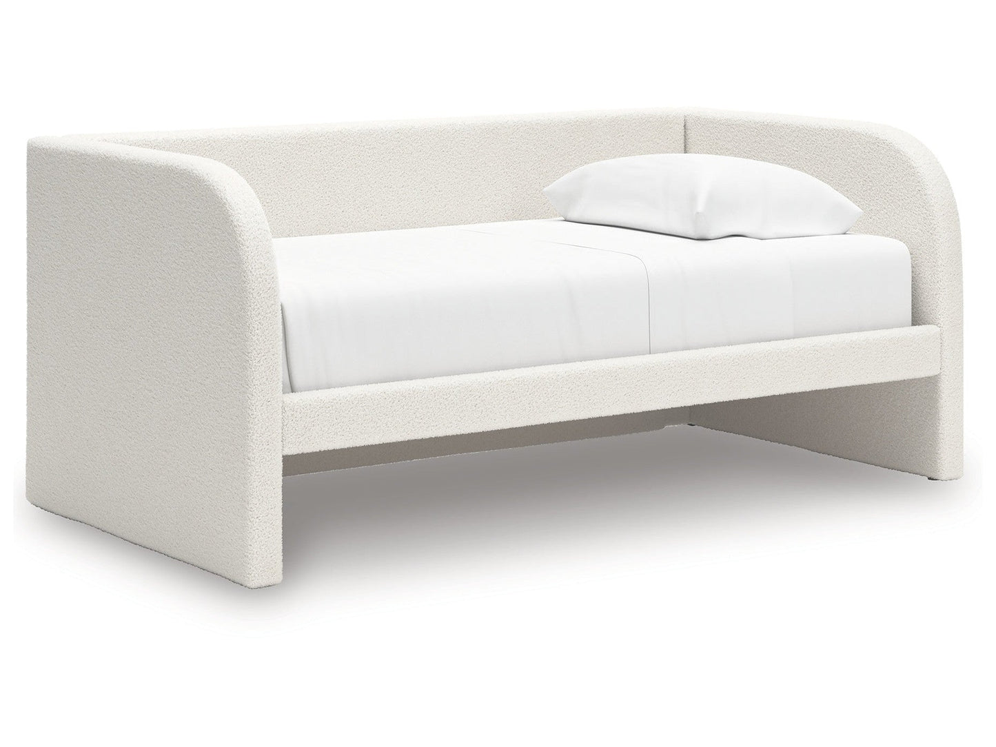Shapella Tan/White Twin Upholstered Day Bed- Viva Furn