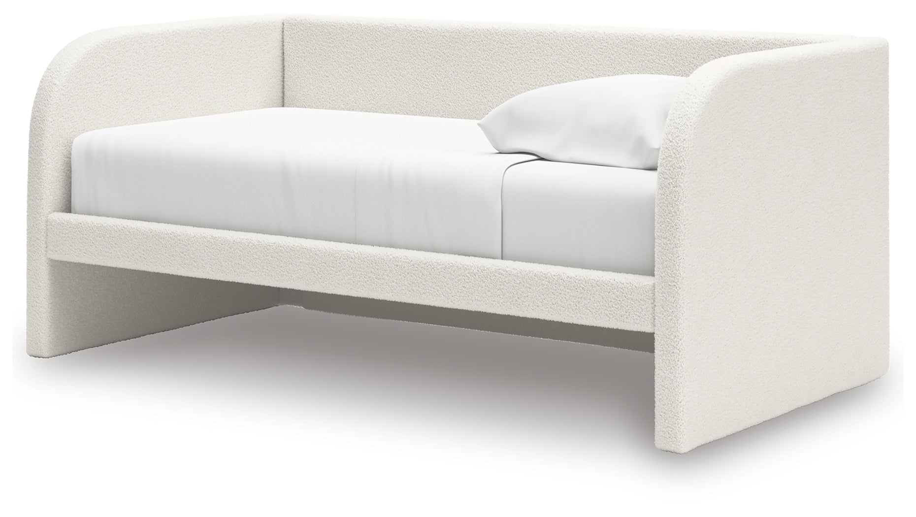 Shapella Tan/White Twin Upholstered Day Bed- Viva Furn