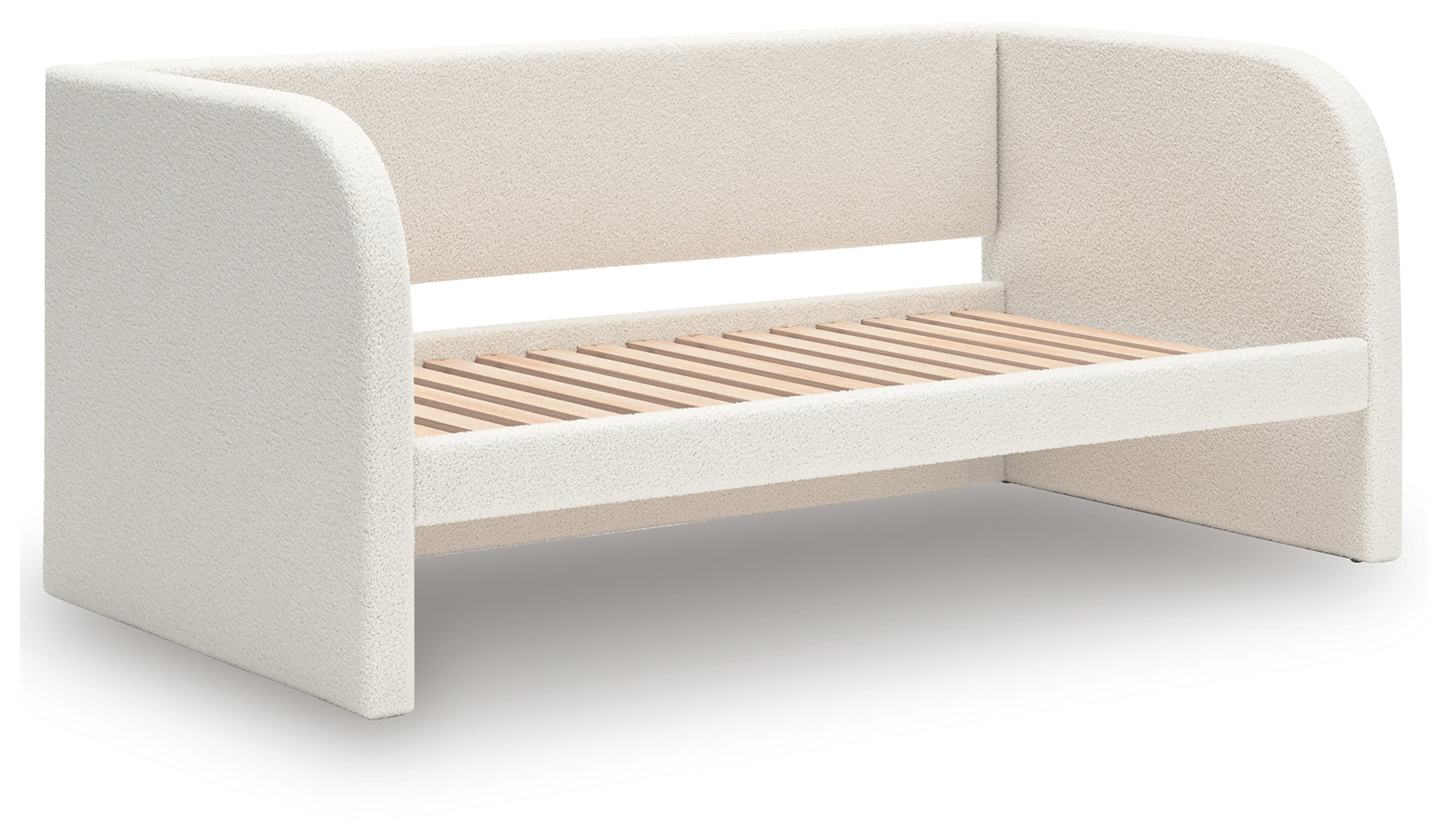 Shapella Tan/White Twin Upholstered Day Bed- Viva Furn