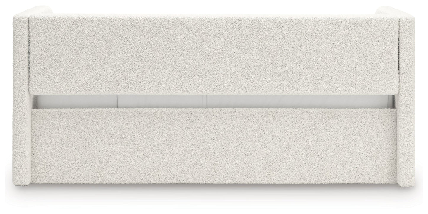 Shapella Tan/White Twin Upholstered Day Bed- Viva Furn