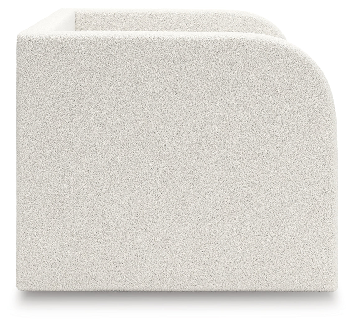 Shapella Tan/White Twin Upholstered Day Bed- Viva Furn