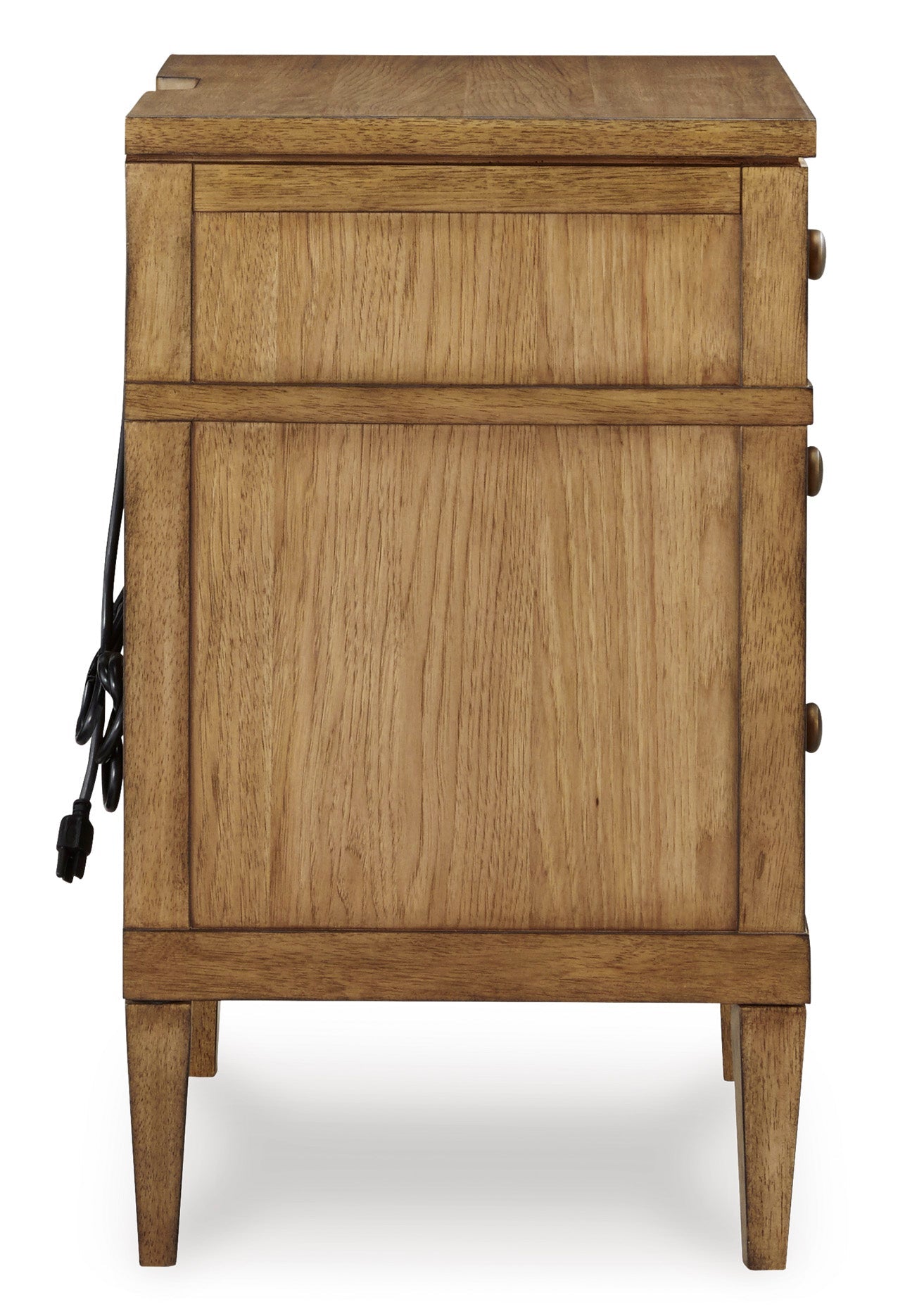 Sharlance Brown Three Drawer Nightstand- Viva Furn