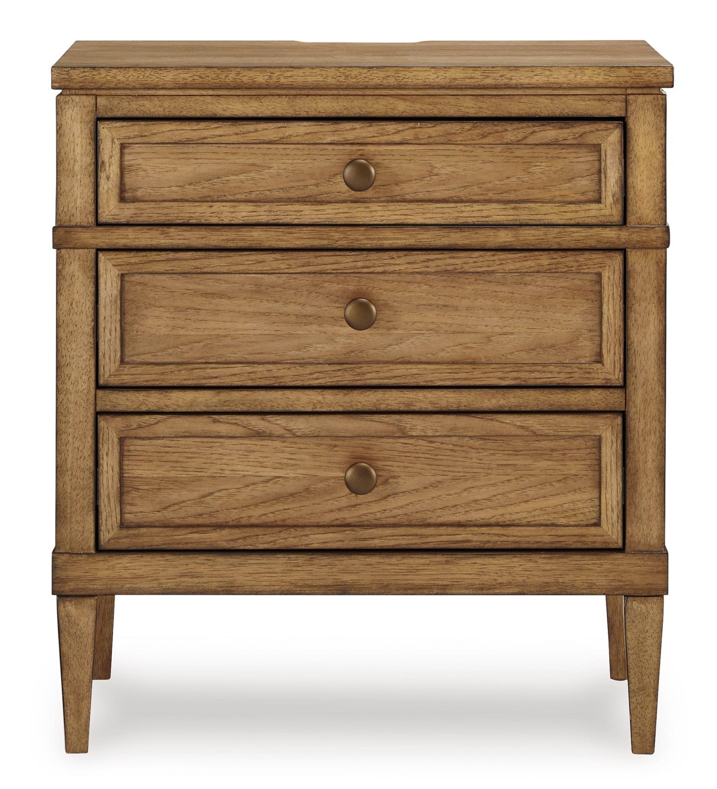 Sharlance Brown Three Drawer Nightstand- Viva Furn