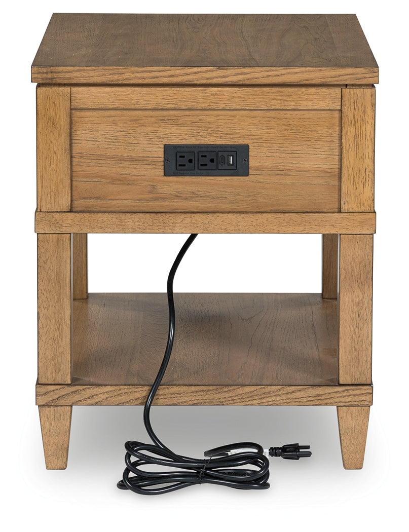 Sharlance Light Brown End Table- Viva Furn