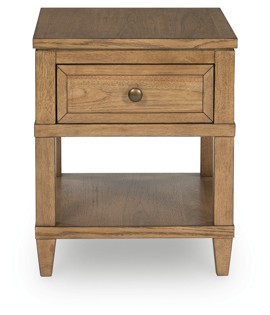 Sharlance Light Brown End Table- Viva Furn