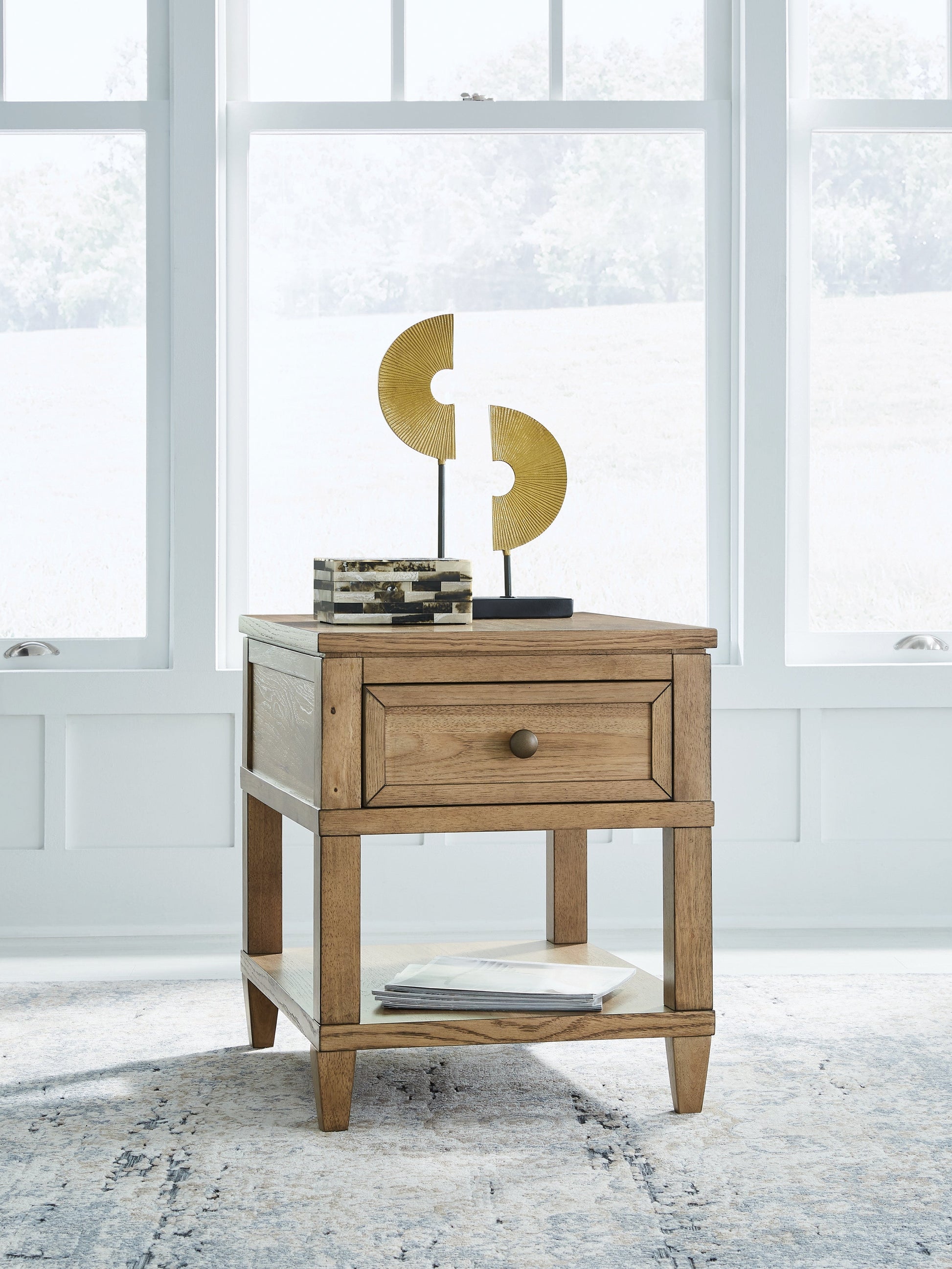 Sharlance Light Brown End Table- Viva Furn