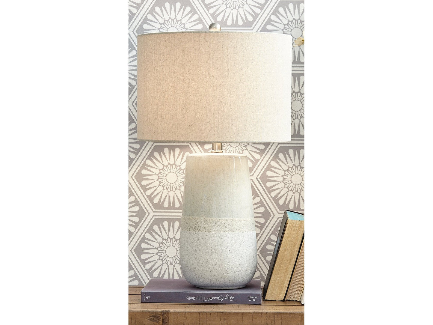 Shavon Beige/White Table Lamp (Set of 2)- Viva Furn
