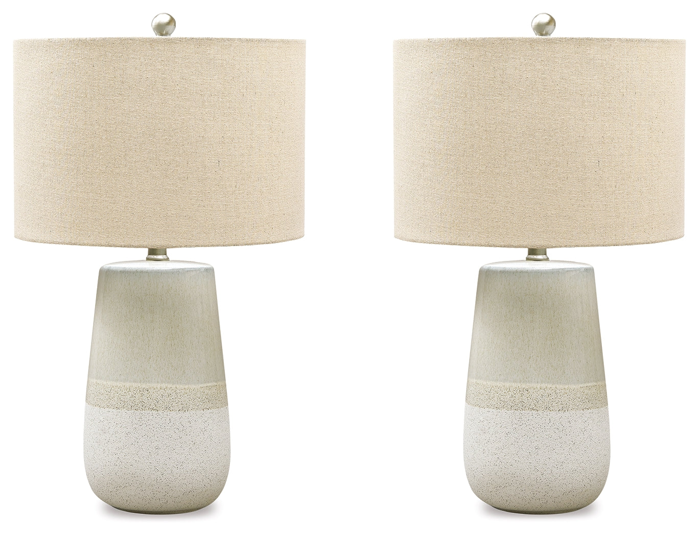 Shavon Beige/White Table Lamp (Set of 2)- Viva Furn
