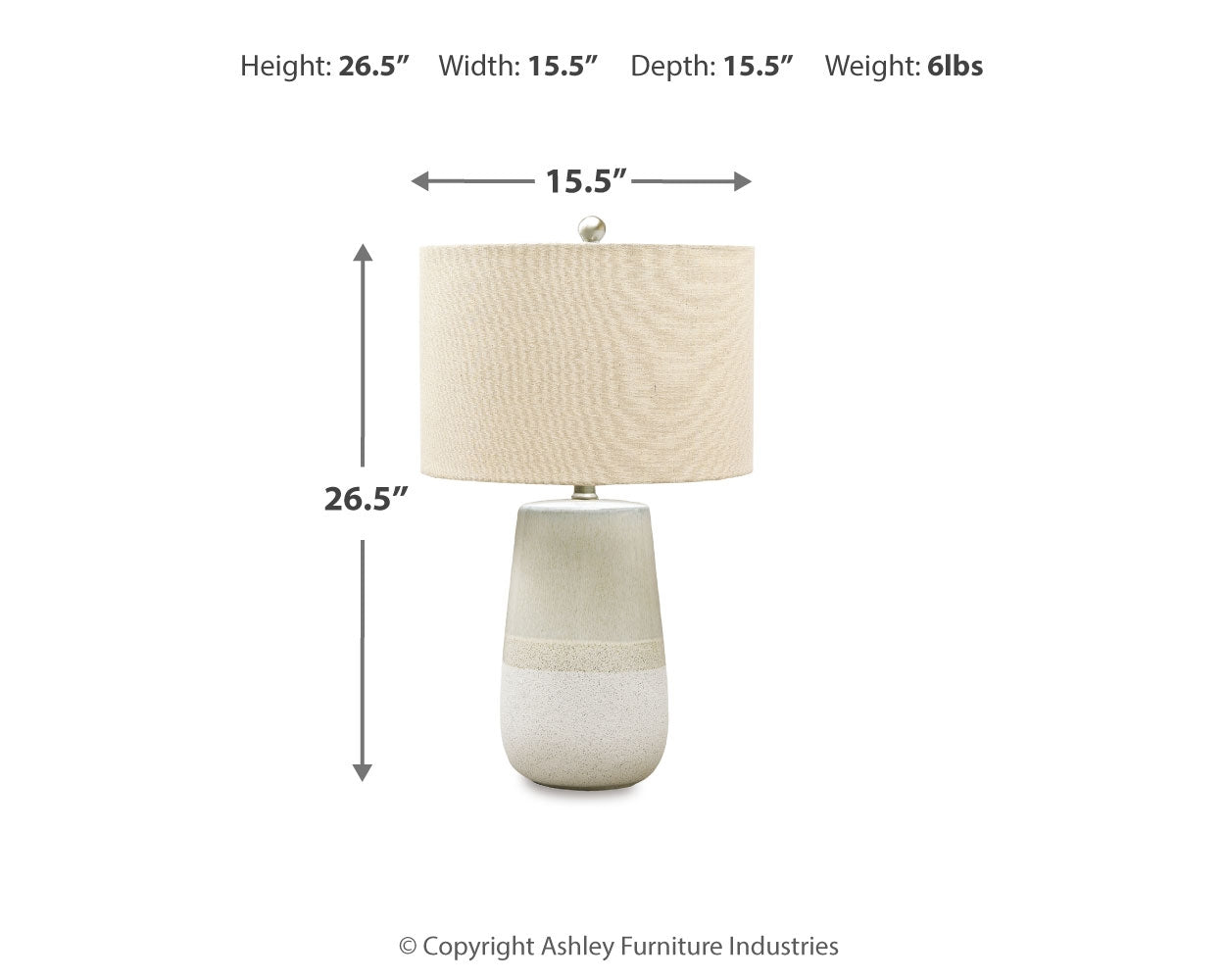 Shavon Beige/White Table Lamp (Set of 2)- Viva Furn