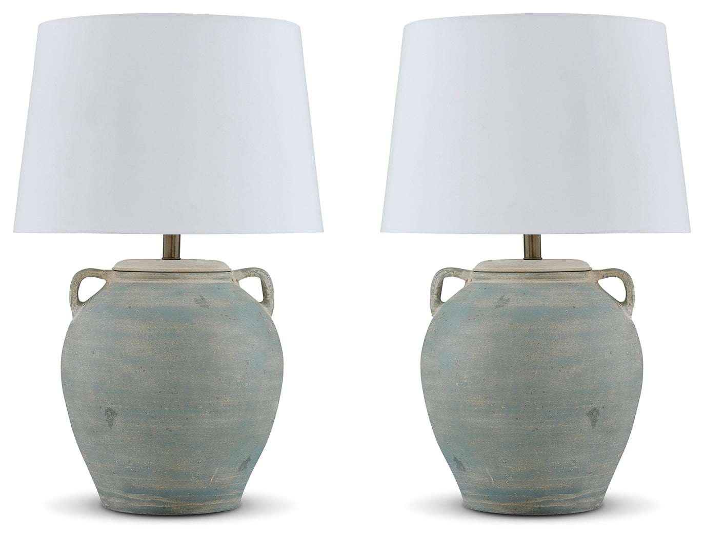 Shawburg Antique Green 2-Piece Lamp Set- Viva Furn