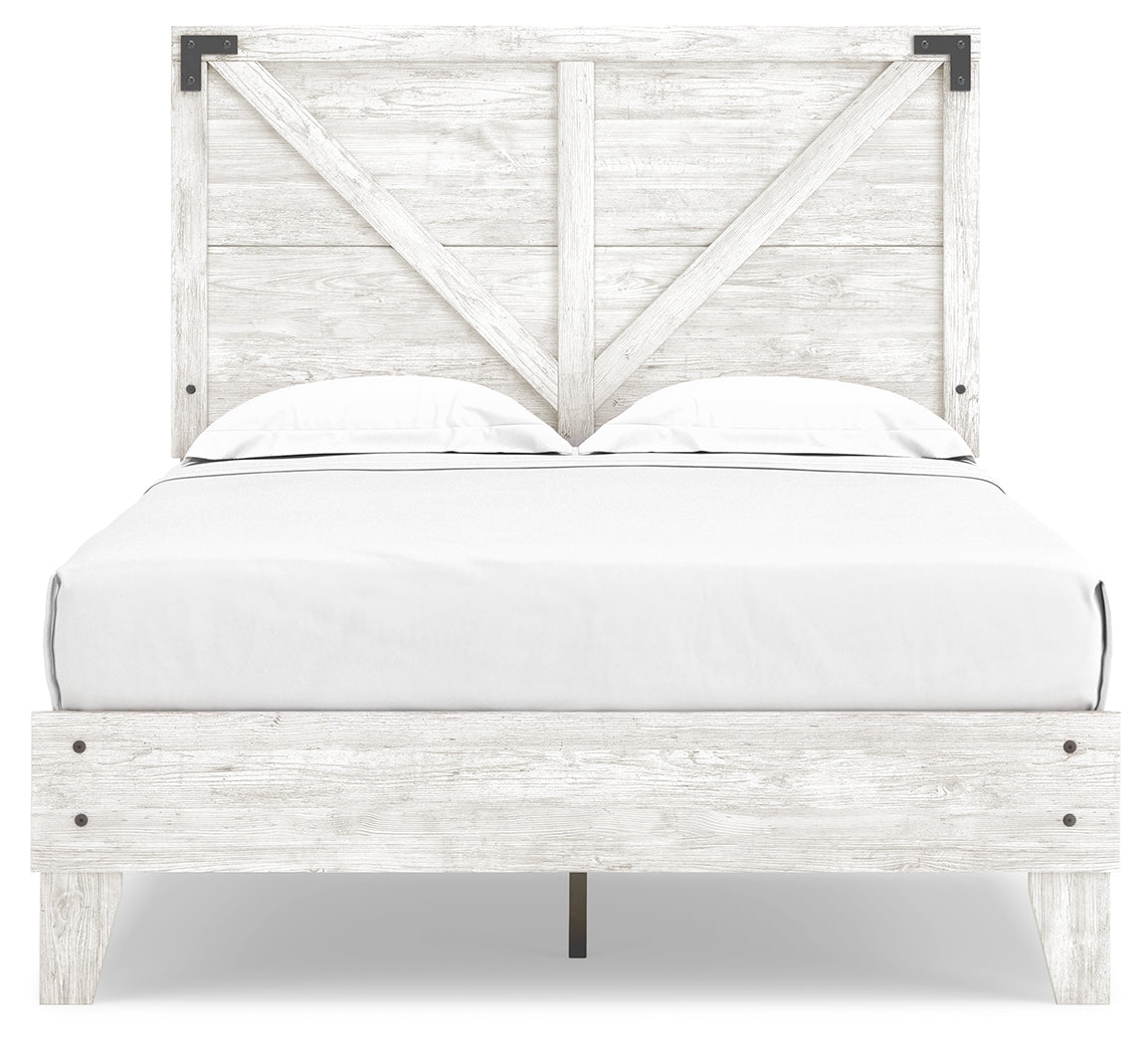 Shawburn White/Brown Full Panel Bed w/Chest- Viva Furn