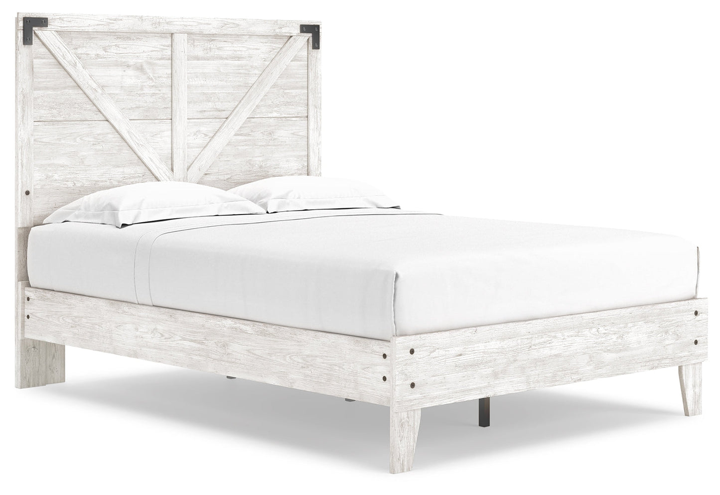 Shawburn White/Brown Full Panel Bed w/Chest- Viva Furn