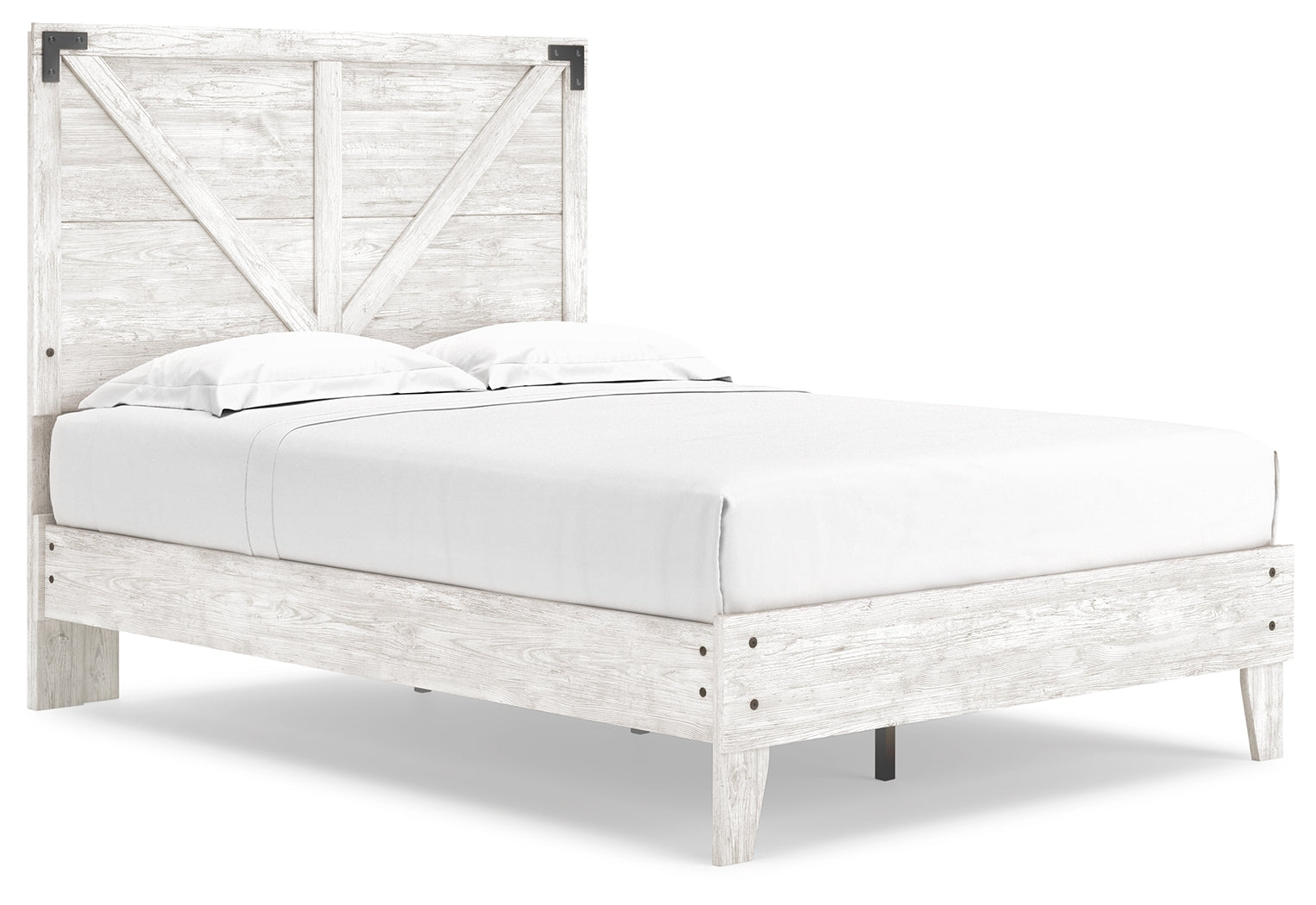 Shawburn White/Brown Full Panel Bed w/Chest- Viva Furn