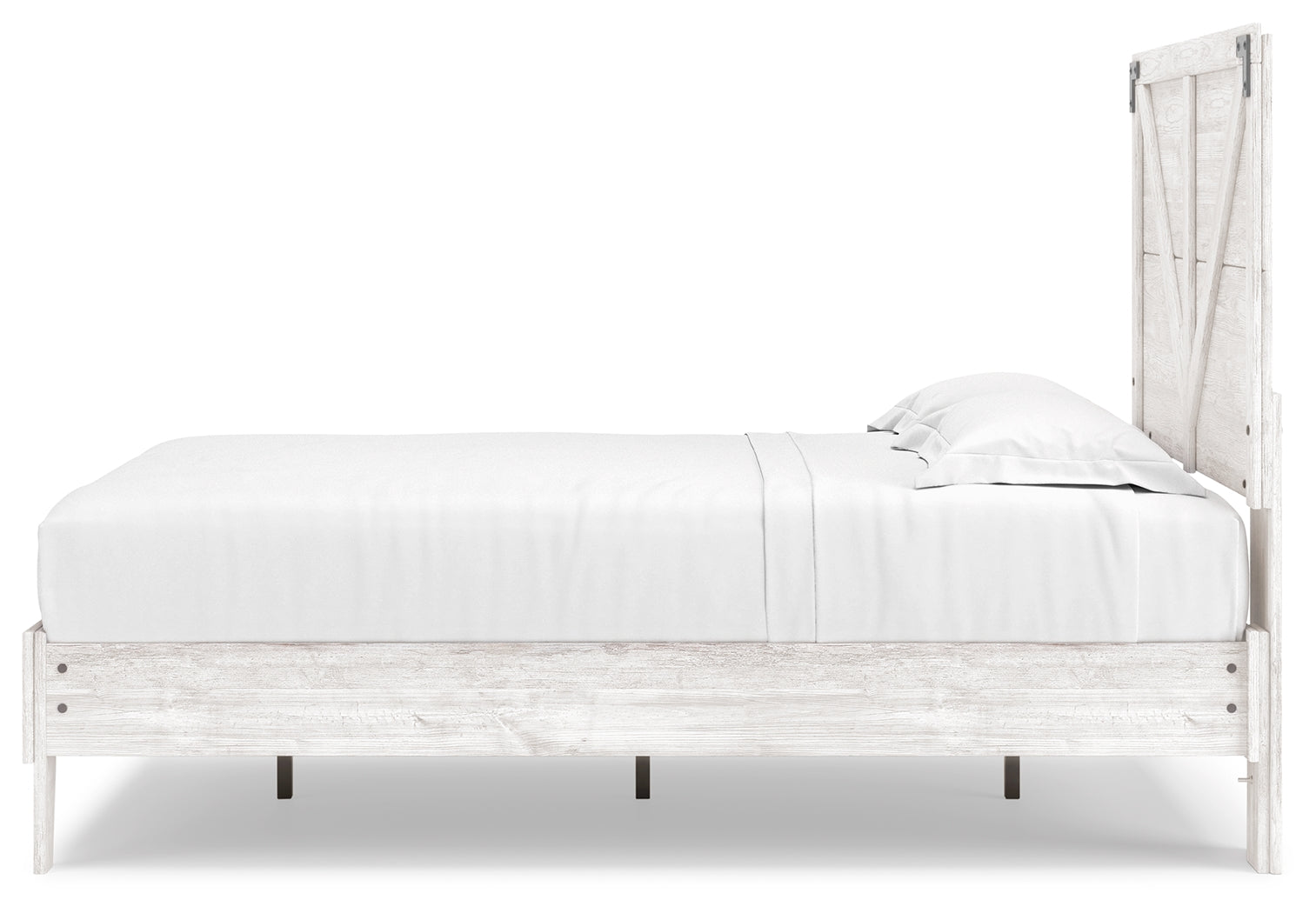 Shawburn White/Brown Full Panel Bed w/Chest- Viva Furn
