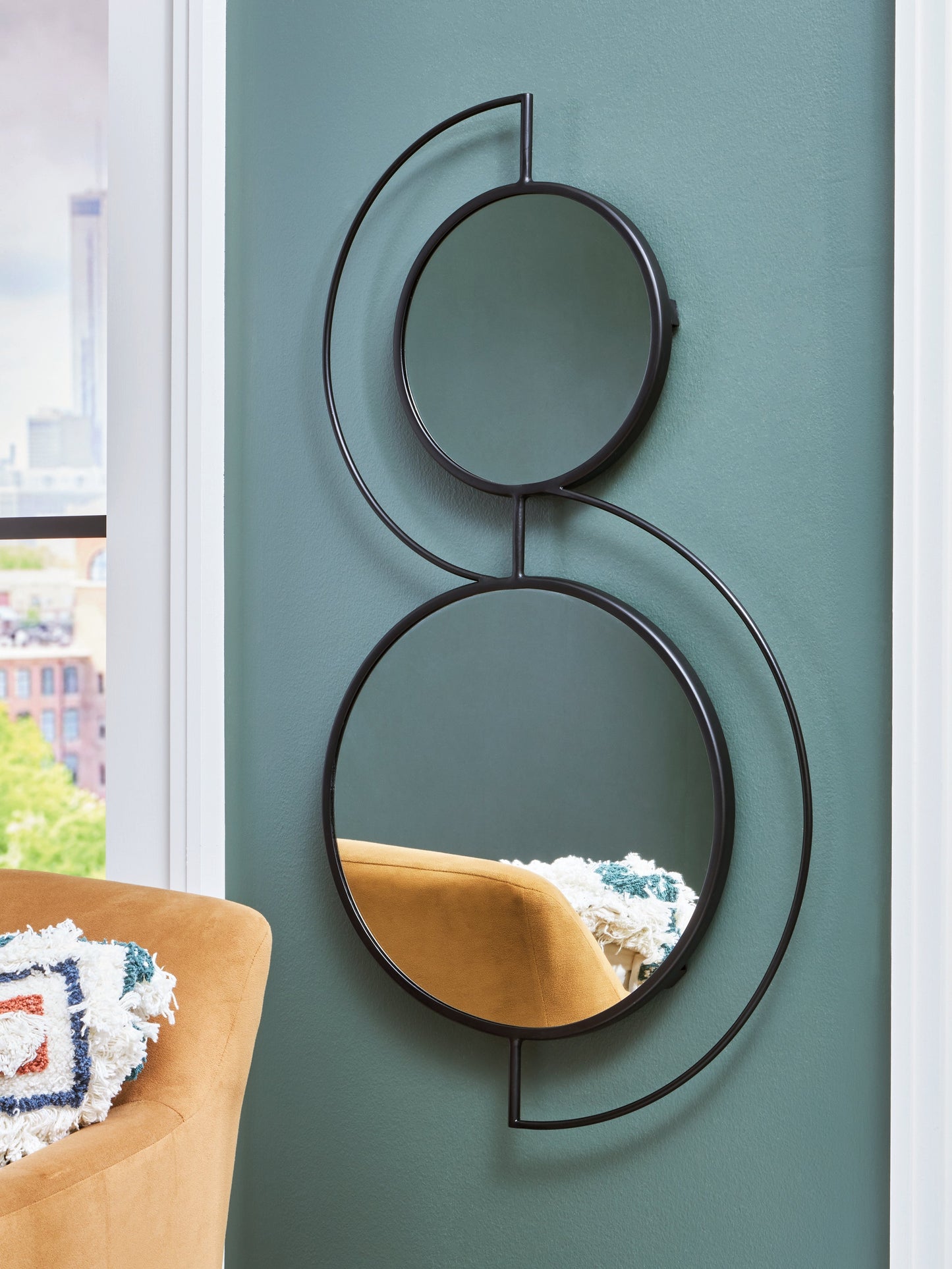 Shayham Black Accent Mirror- Viva Furn