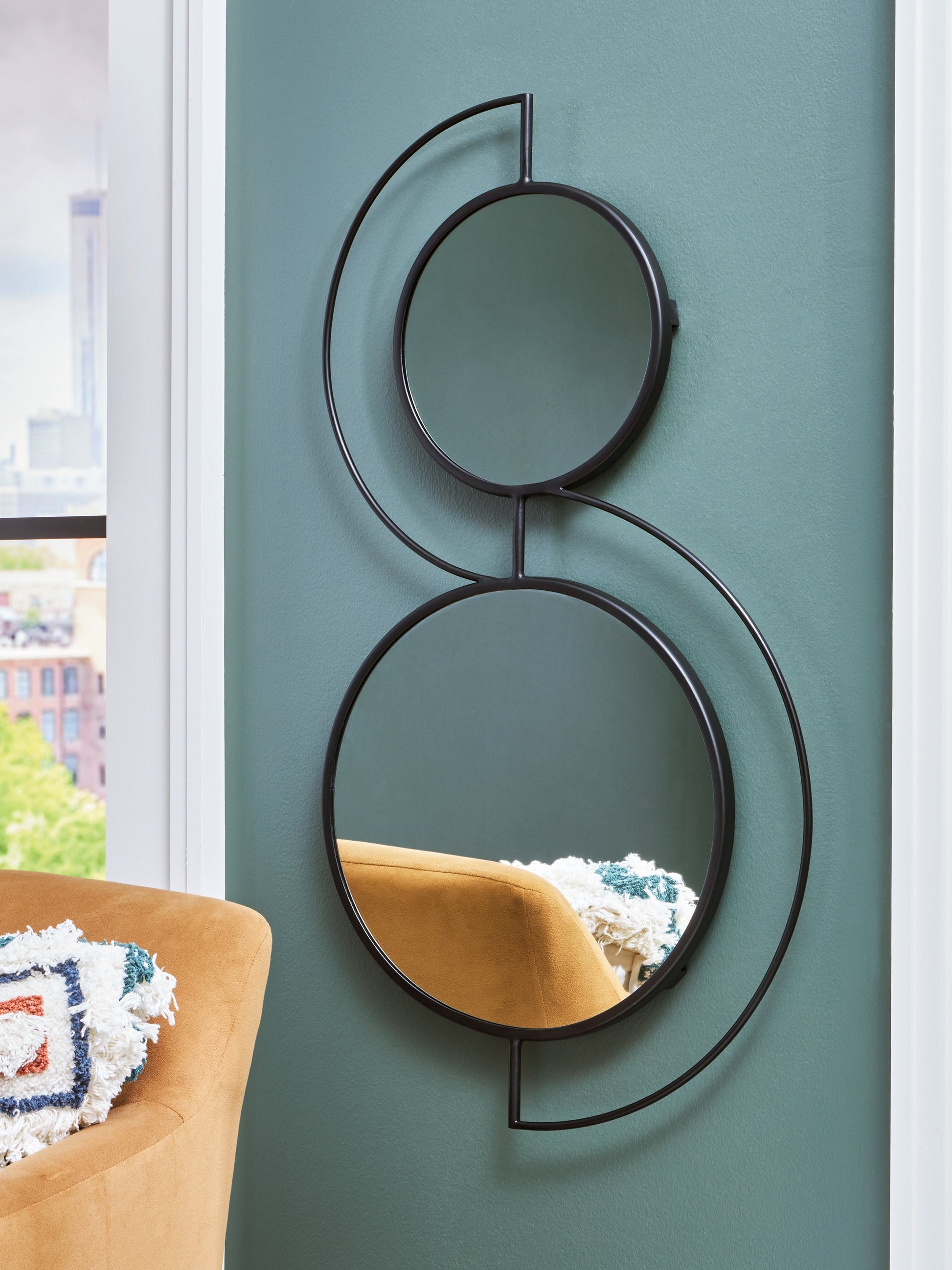 Shayham Black Accent Mirror- Viva Furn
