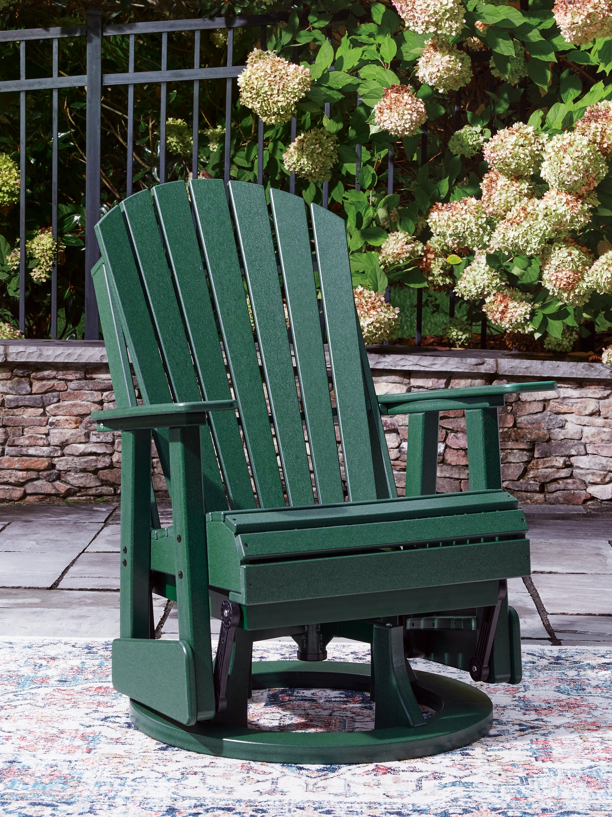 Shell Beach Green Swivel Glider Chair- Viva Furn