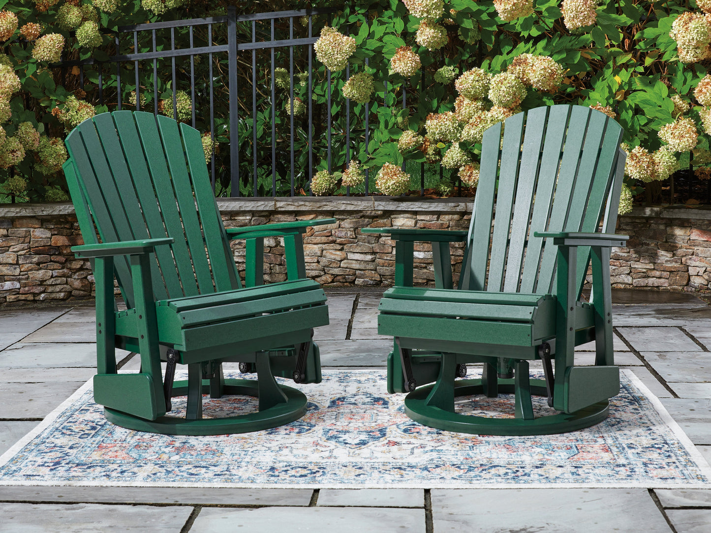 Shell Beach Green Swivel Glider Chair- Viva Furn