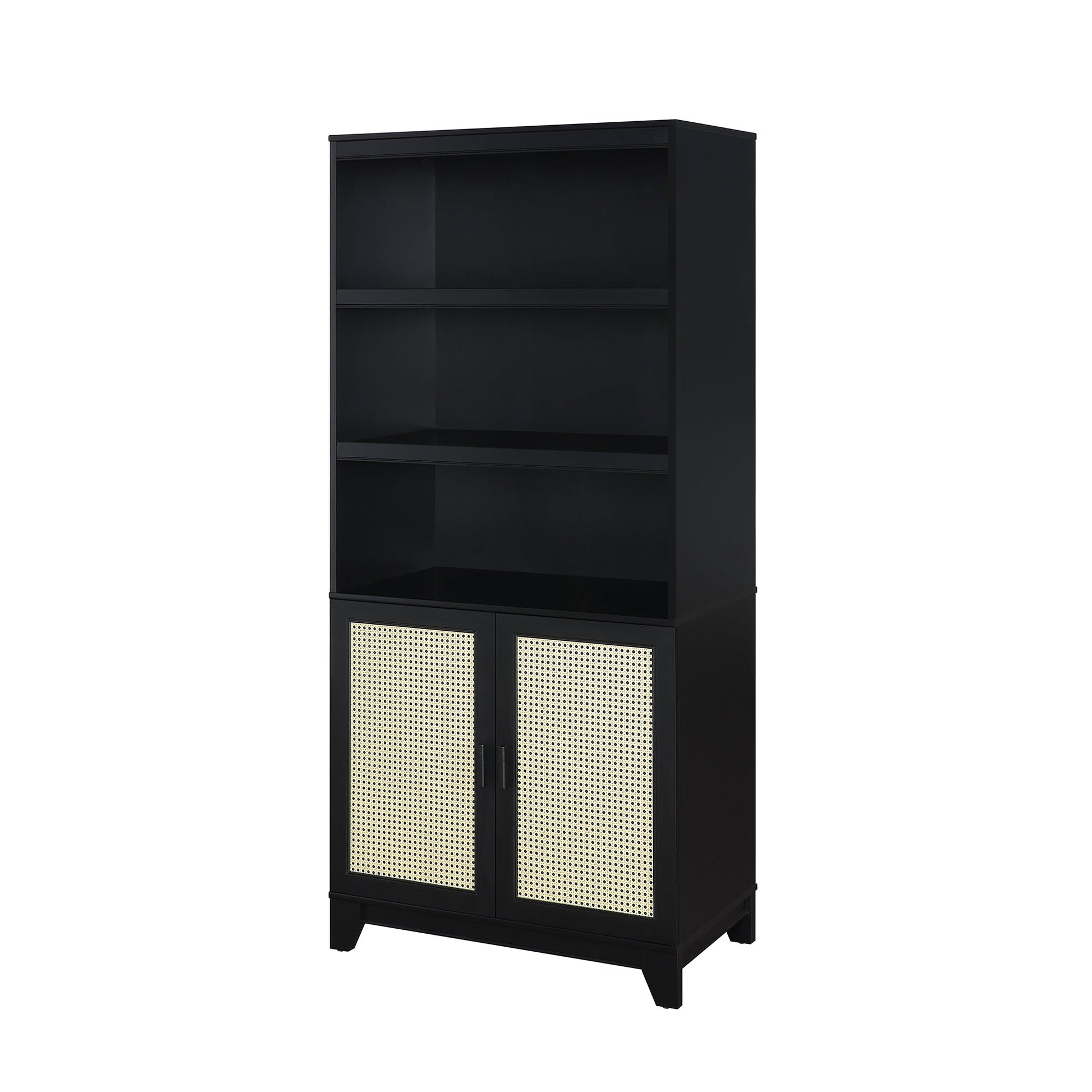 Sheridan Bookcase Cabinet in Black (set of 2) - Ornate Home
