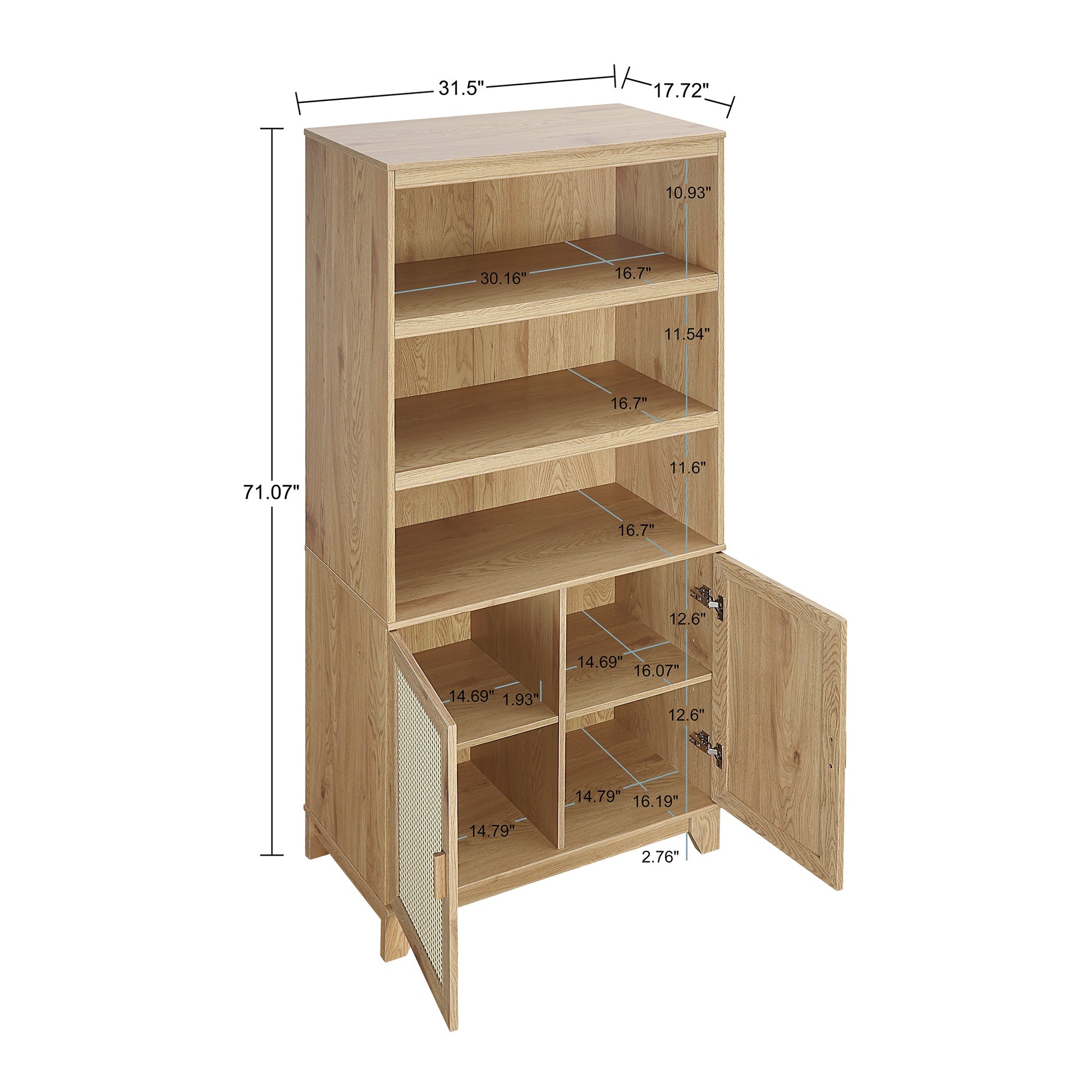 Sheridan Bookcase Cabinet in Nature - Ornate Home