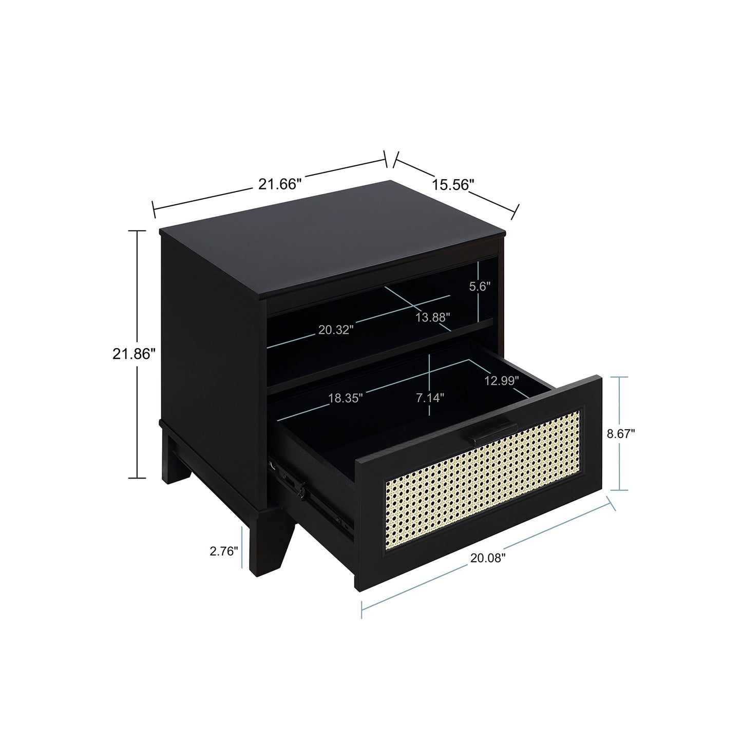 Sheridan Nightstand in Black - Ornate Home
