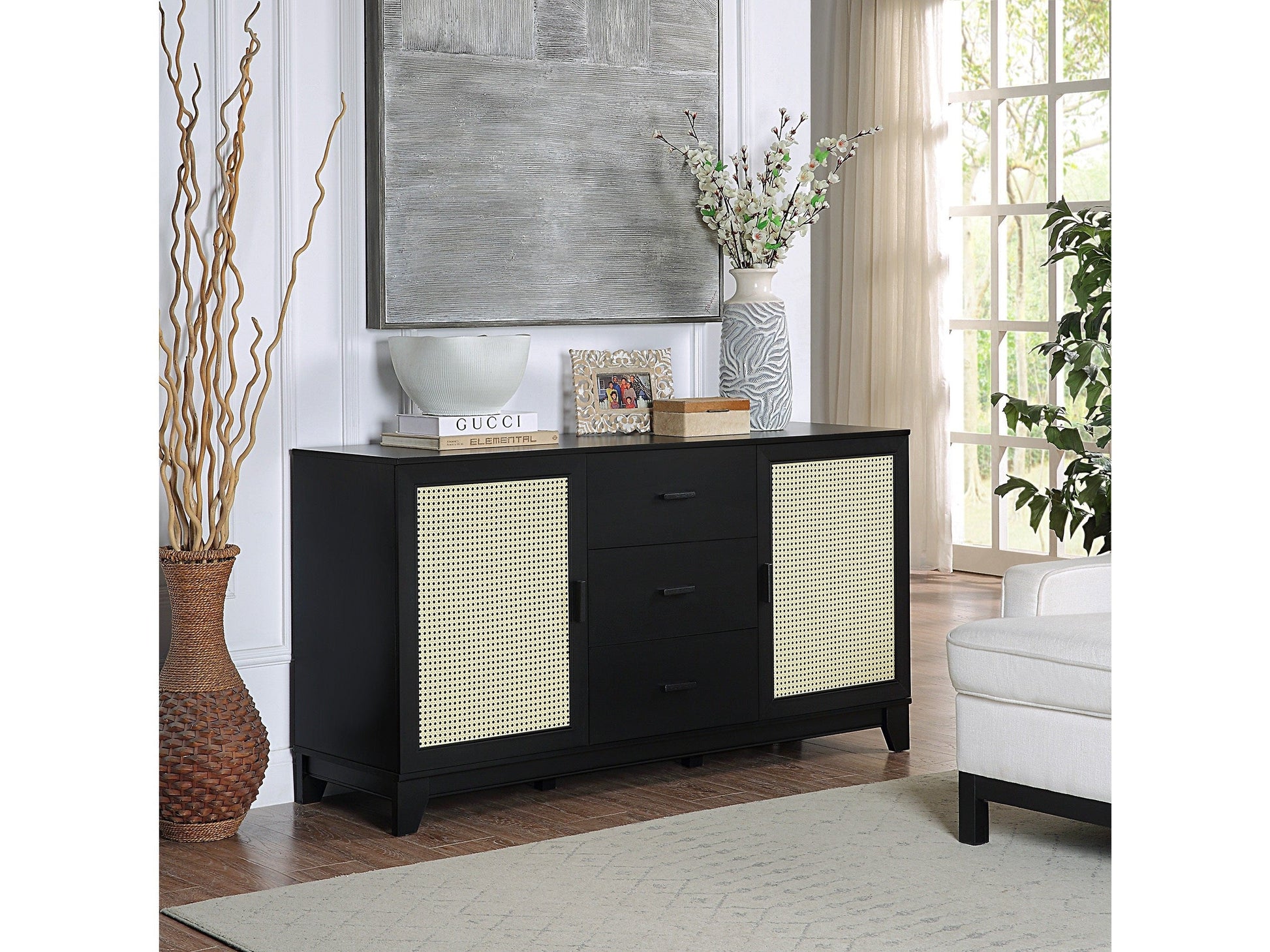 Sheridan Sideboard Cabinet in Black - Ornate Home